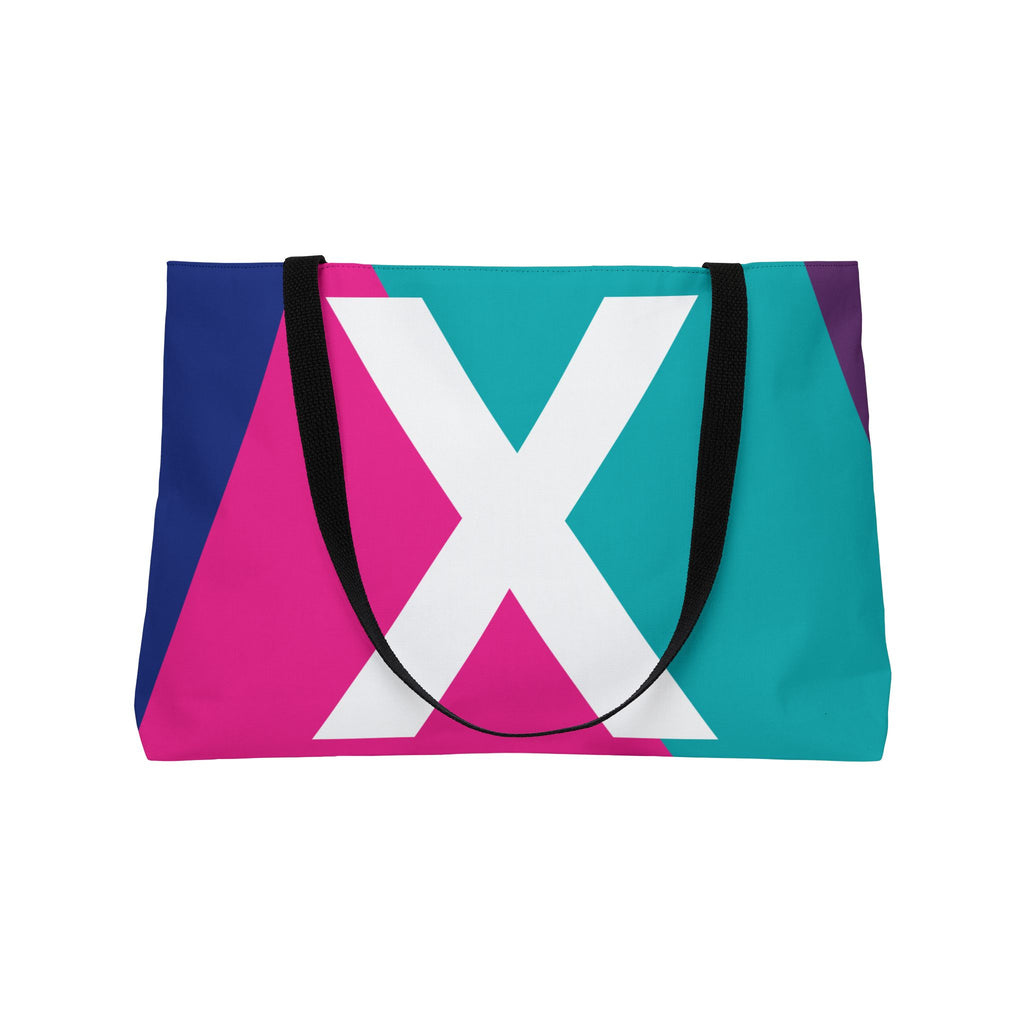 Personalized 'X' Colorblock Tote Bag — Monogram Weekender Tote