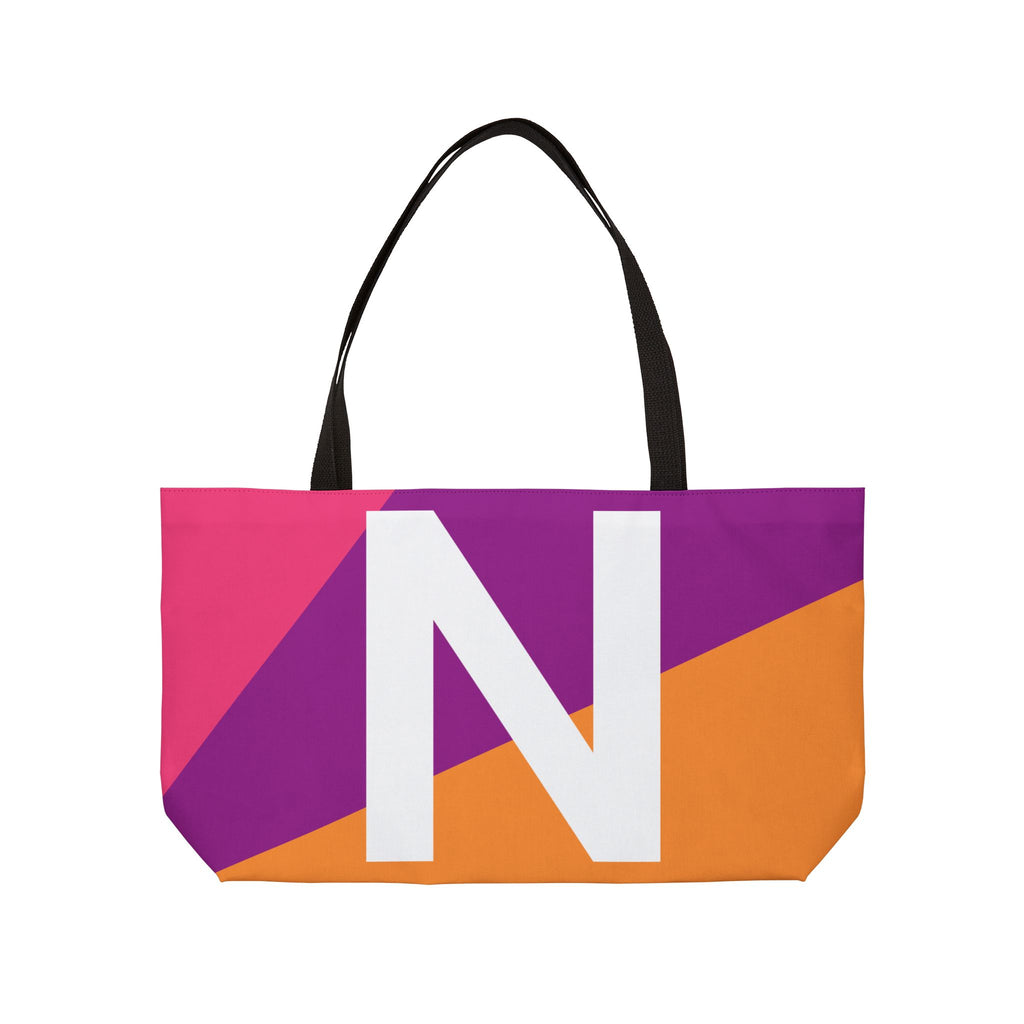 Personalized 'N' Colorblock Tote Bag — Monogram Weekender Tote