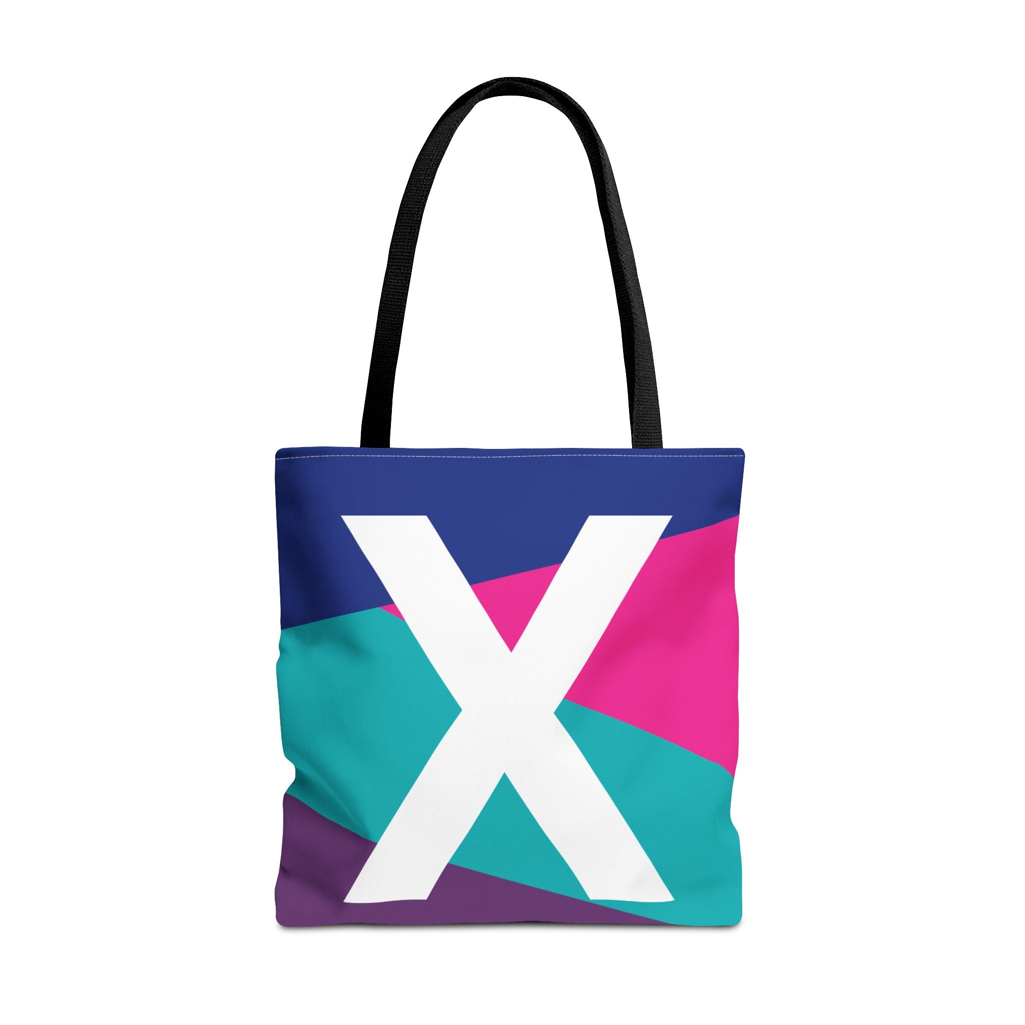 Monogram 'X' Colorblock Tote Bag — Personalized Initial X Shoulder Tote