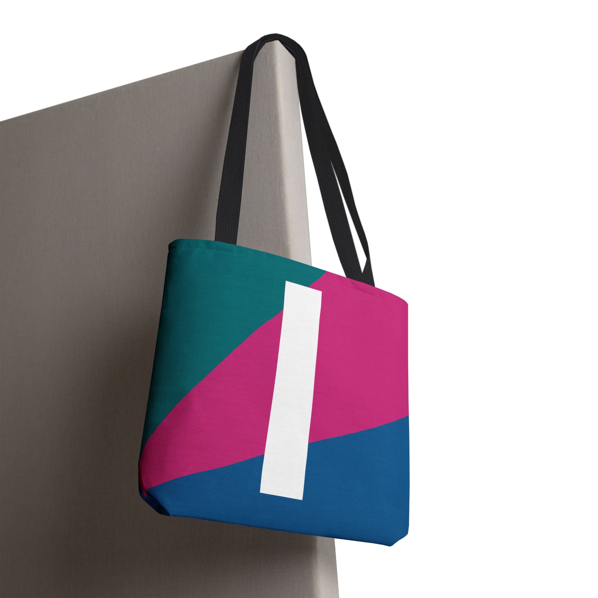 Monogram 'I' Colorblock Tote Bag — Personalized Initial I Shoulder Tote
