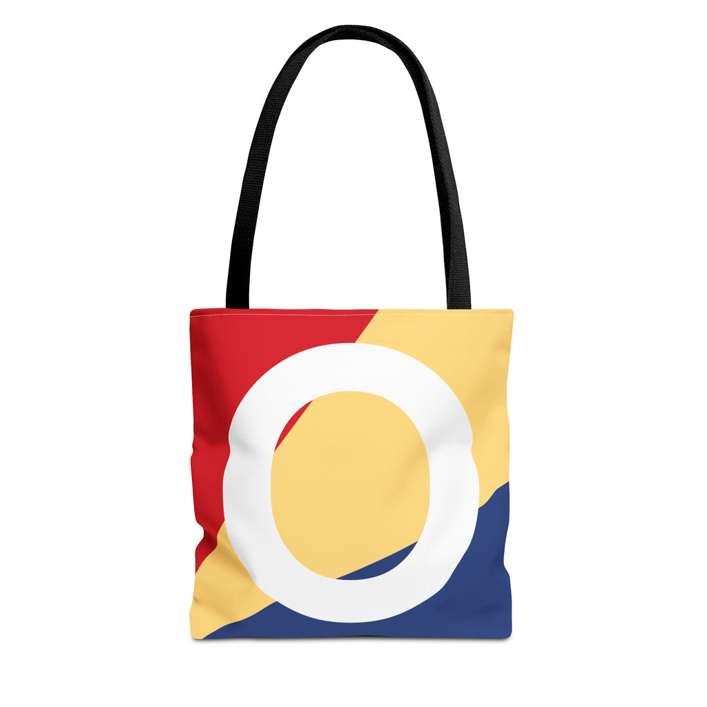 Monogram 'O' Colorblock Tote Bag — Personalized Initial O Shoulder Tote