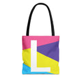 Monogram 'L' Colorblock Tote Bag — Personalized Initial L Shoulder Tote