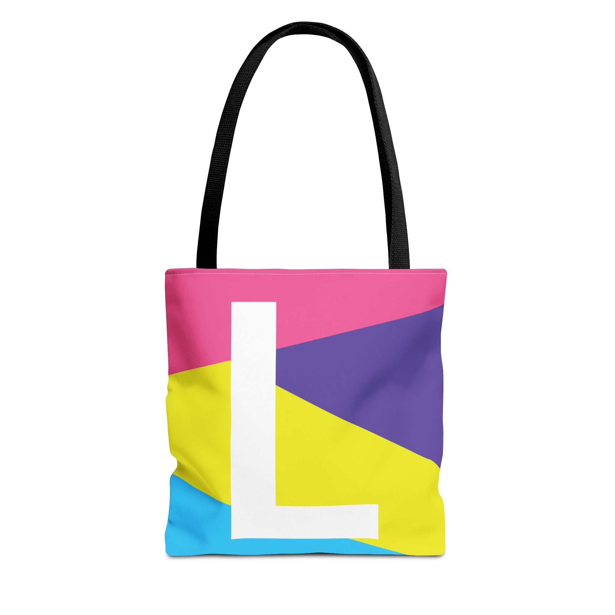 Monogram 'L' Colorblock Tote Bag — Personalized Initial L Shoulder Tote