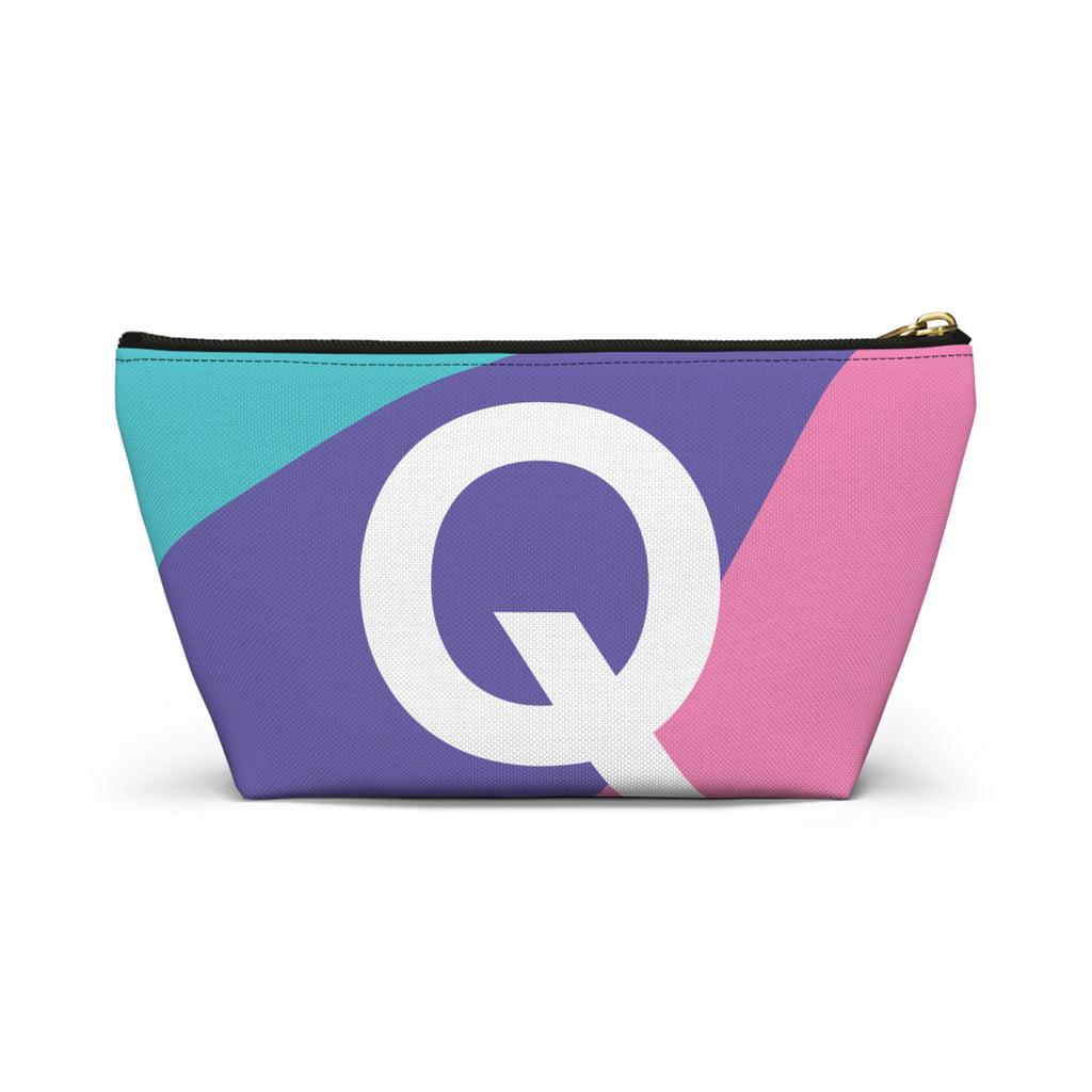 Colorblock Accessory Pouch — Monogram Q T-Bottom Cosmetic Bag