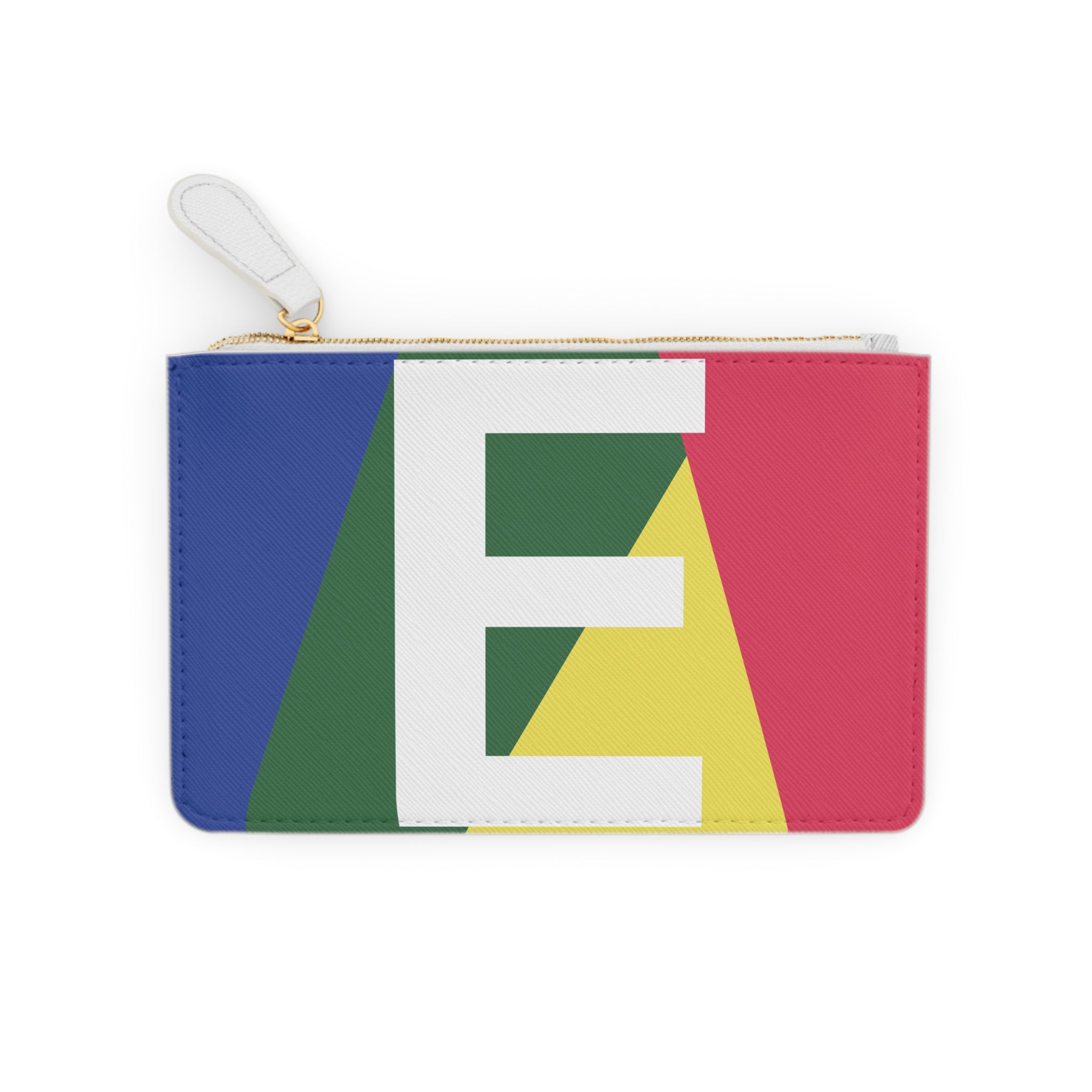 Initial E Mini Clutch — Colorblock Monogram Wristlet Wallet