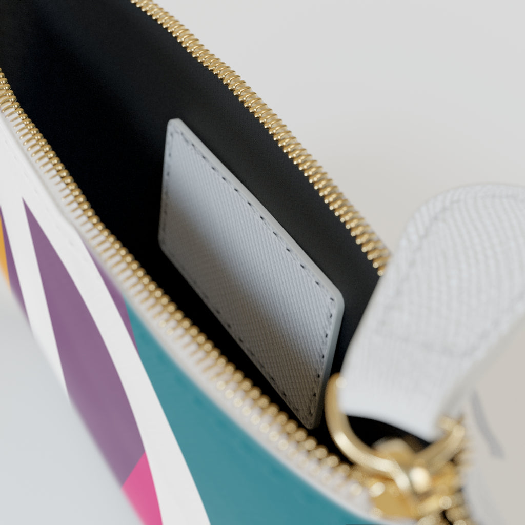 Initial D Mini Clutch — Colorblock Monogram Wristlet Wallet