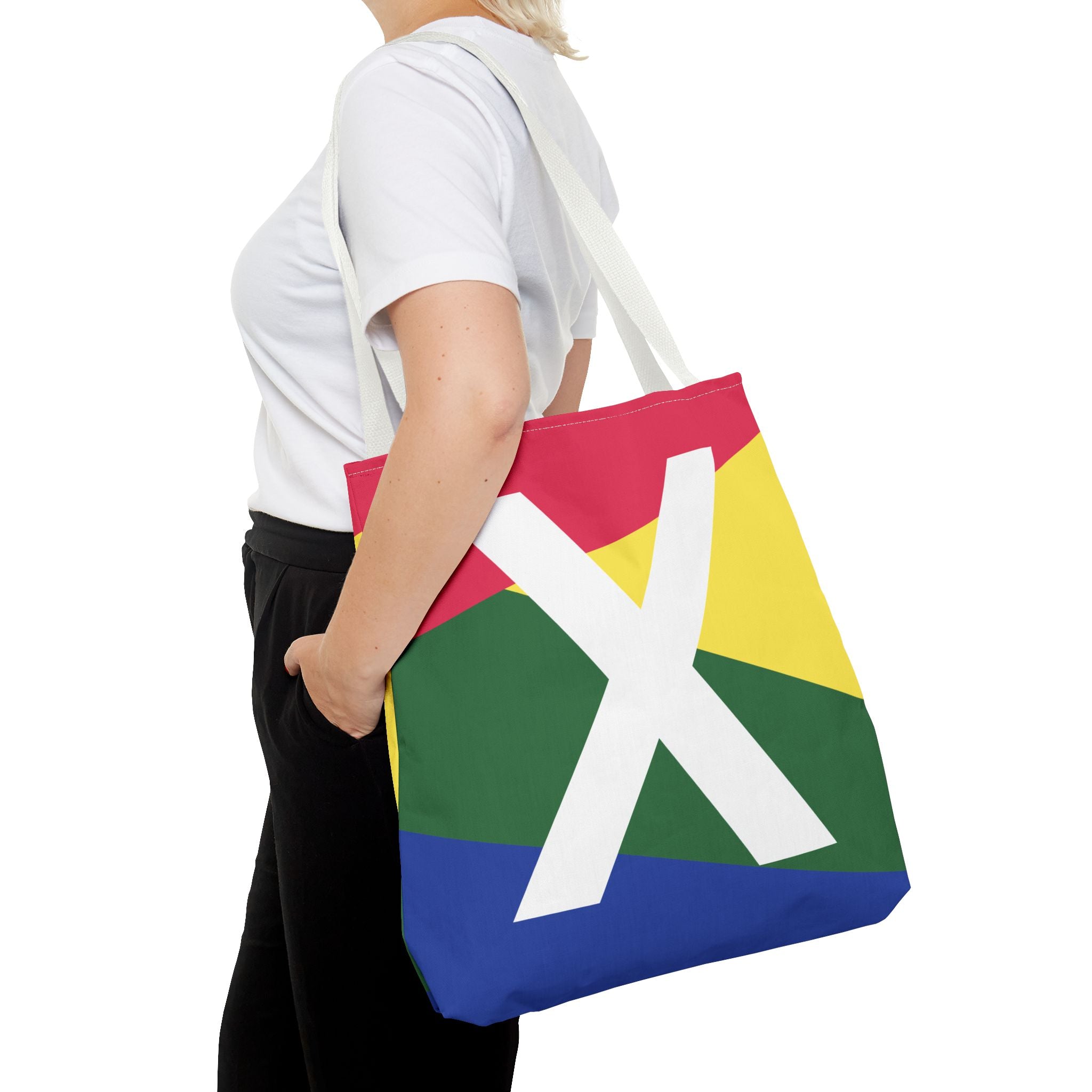 Monogram 'X' Colorblock Tote Bag — Personalized Initial X Shoulder Tote
