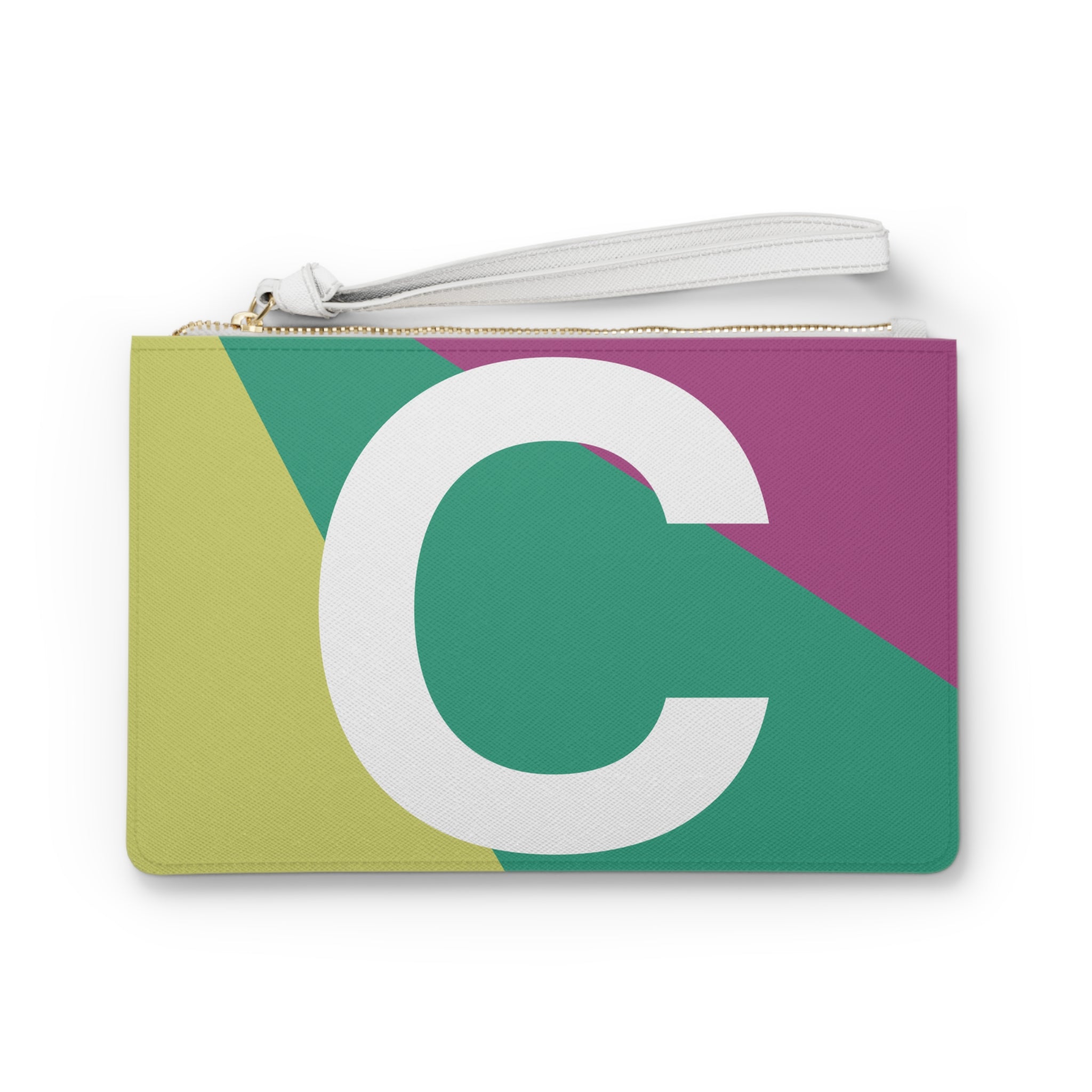 Monogram 'C' Colorblock Clutch Bag — Bold Geometric Wristlet for Everyday & Gifts
