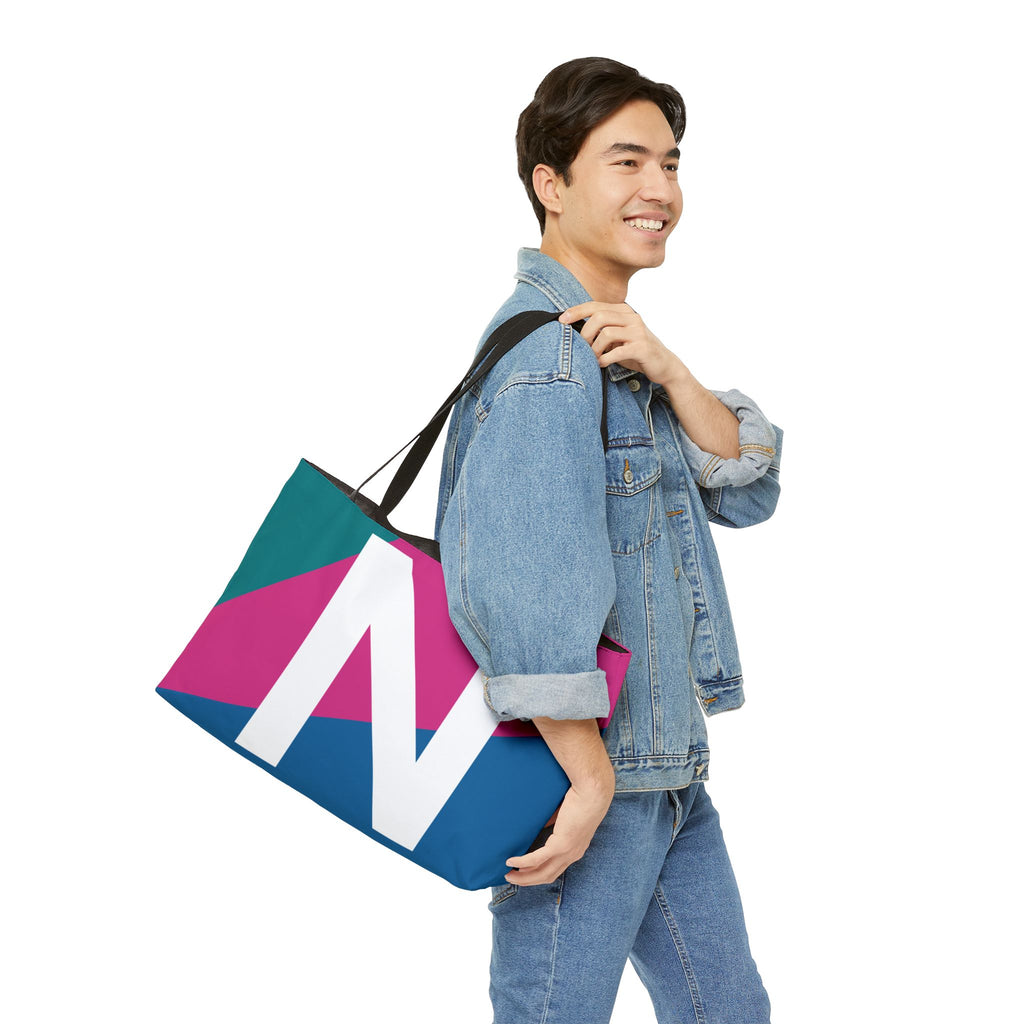 Personalized 'N' Colorblock Tote Bag — Monogram Weekender Tote