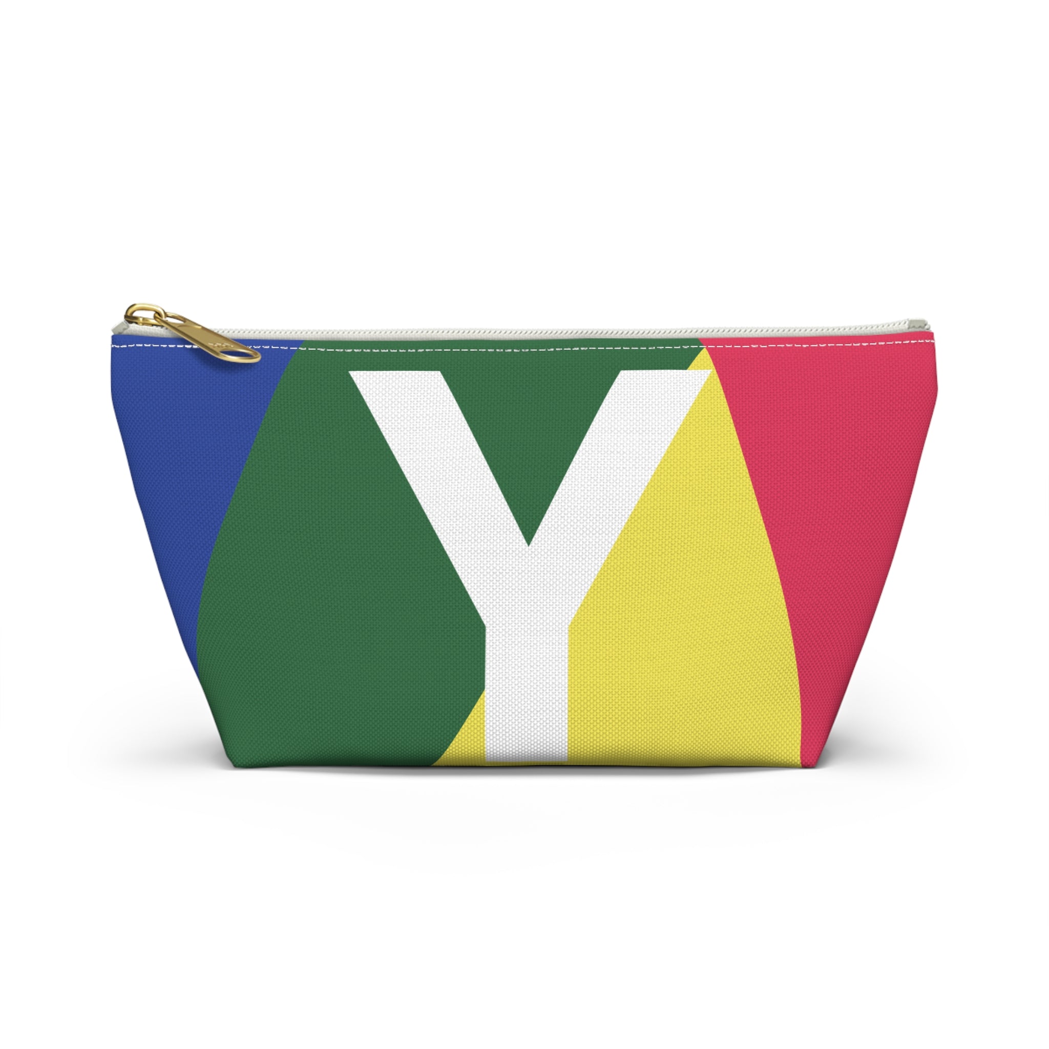 Initials Colorblock Accessory Pouch — Monogram Y T-Bottom Cosmetic Bag
