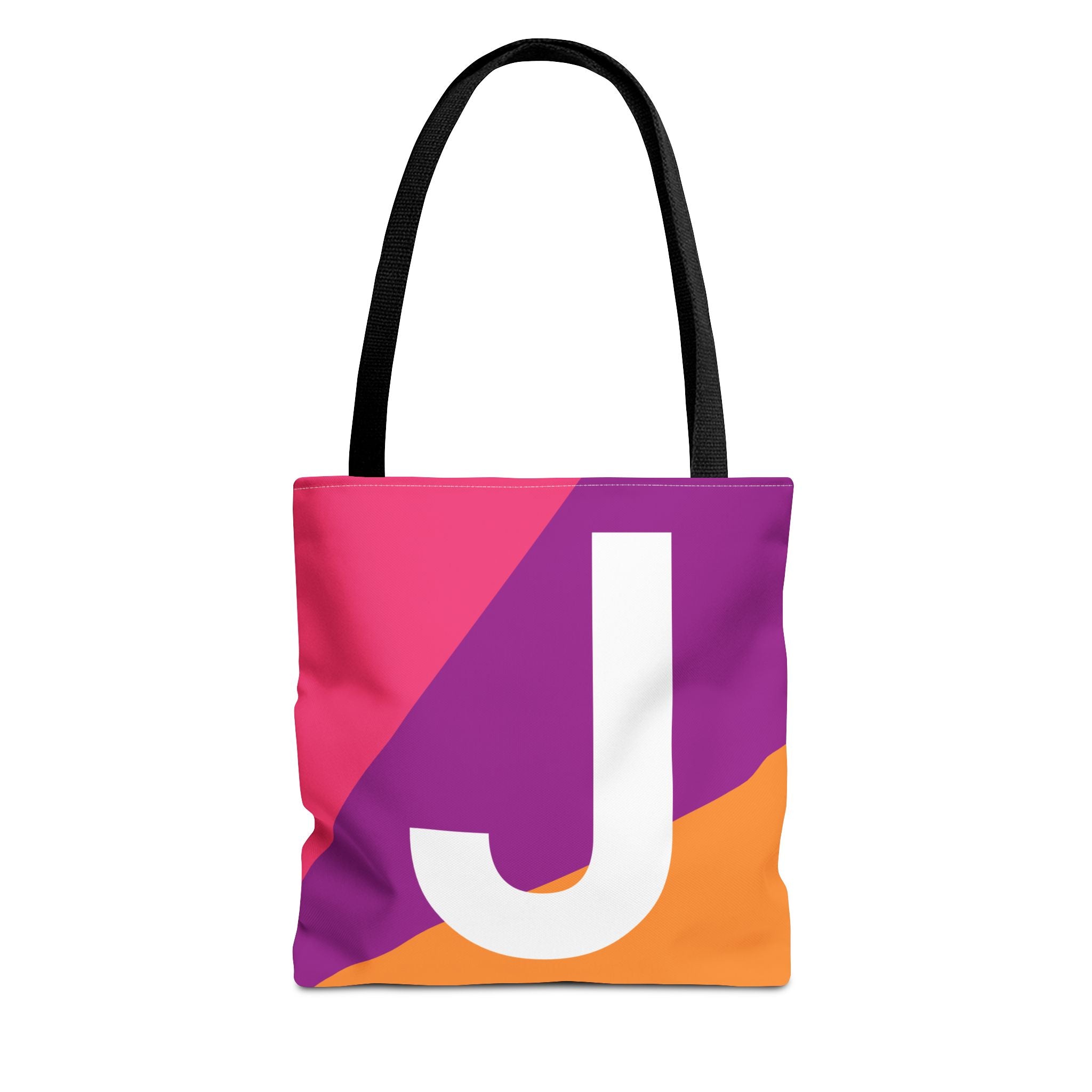 Monogram 'J' Colorblock Tote Bag — Personalized Initial J Shoulder Tote