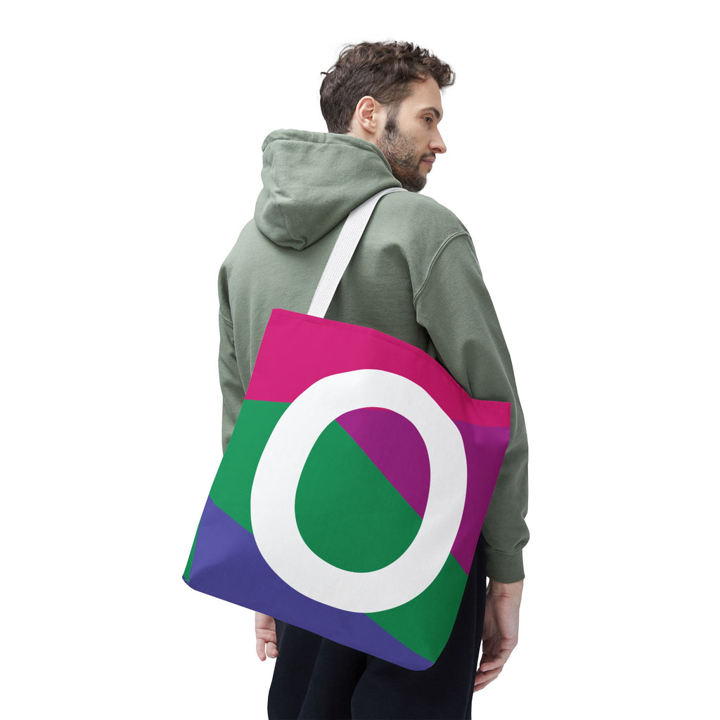 Monogram 'O' Colorblock Tote Bag — Personalized Initial O Shoulder Tote