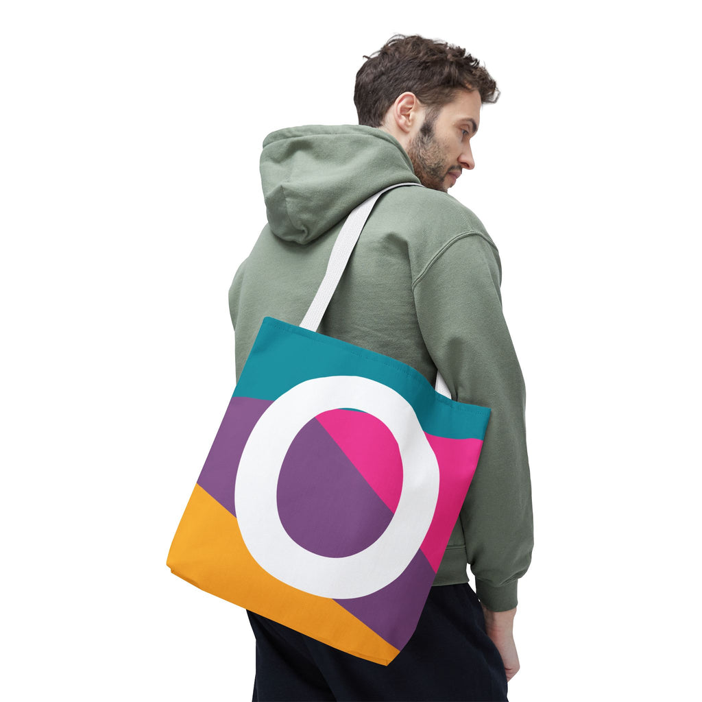 Monogram 'O' Colorblock Tote Bag — Personalized Initial O Shoulder Tote