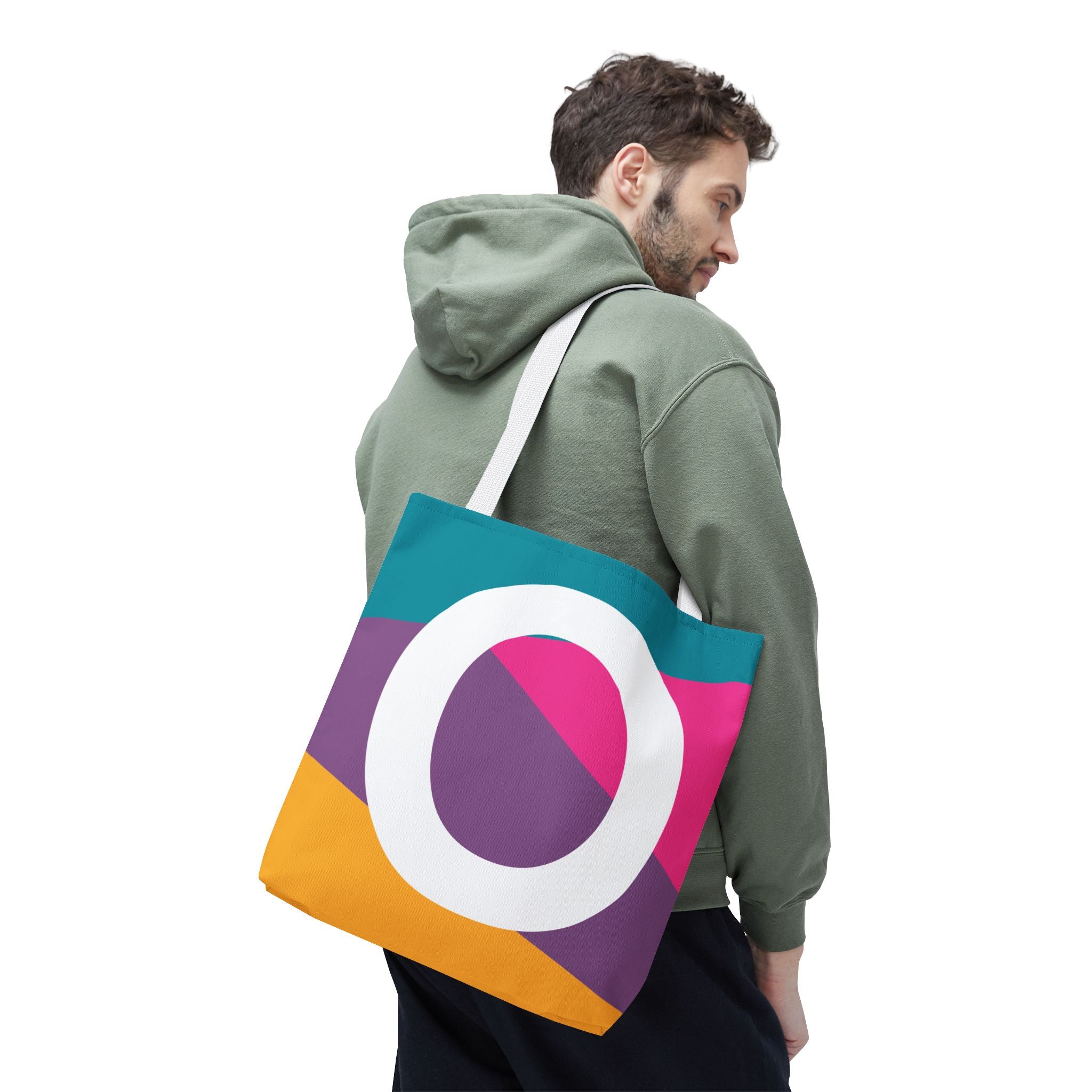 Monogram 'O' Colorblock Tote Bag — Personalized Initial O Shoulder Tote