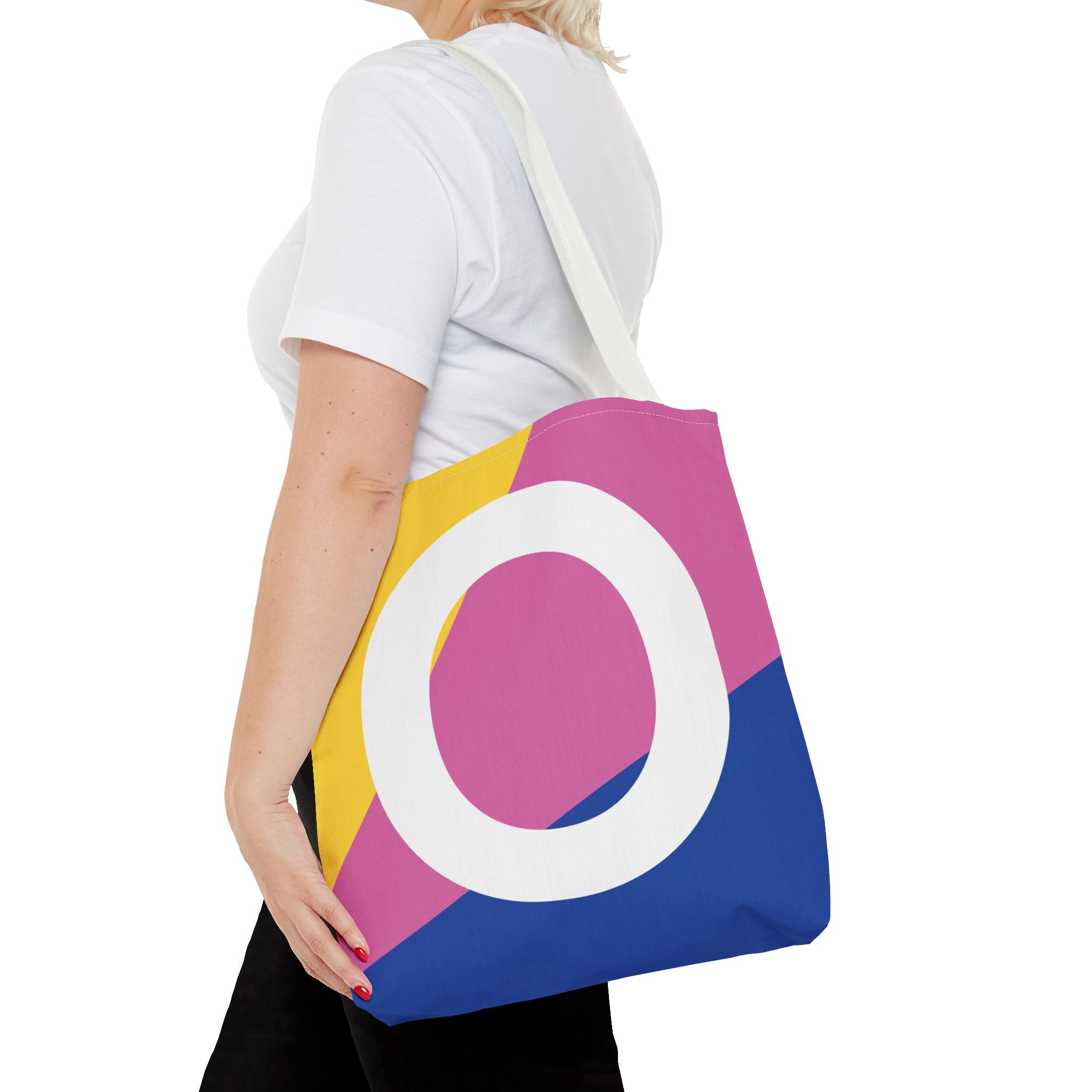 Monogram 'O' Colorblock Tote Bag — Personalized Initial O Shoulder Tote