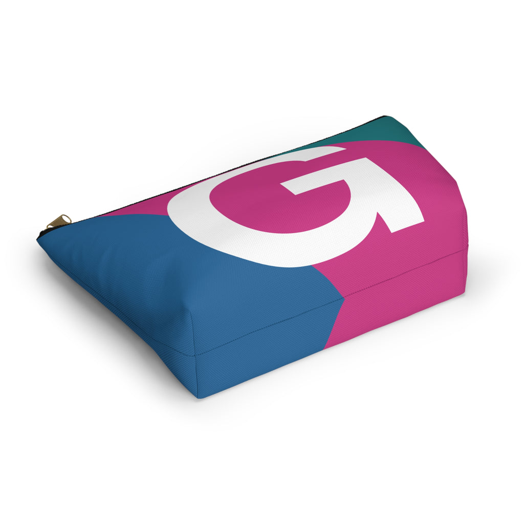 Initials Colorblock Accessory Pouch — Monogram G T-Bottom Cosmetic Bag