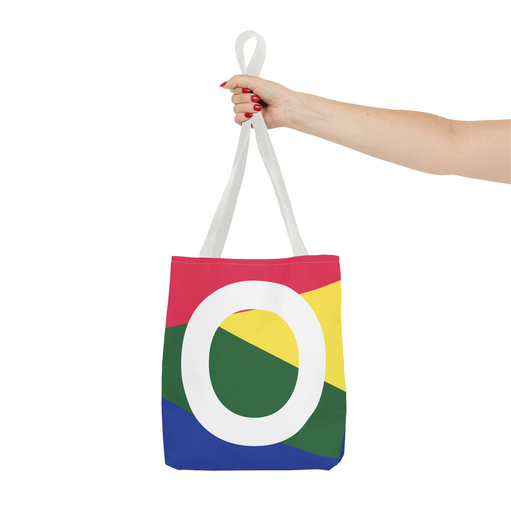 Monogram 'O' Colorblock Tote Bag — Personalized Initial O Shoulder Tote