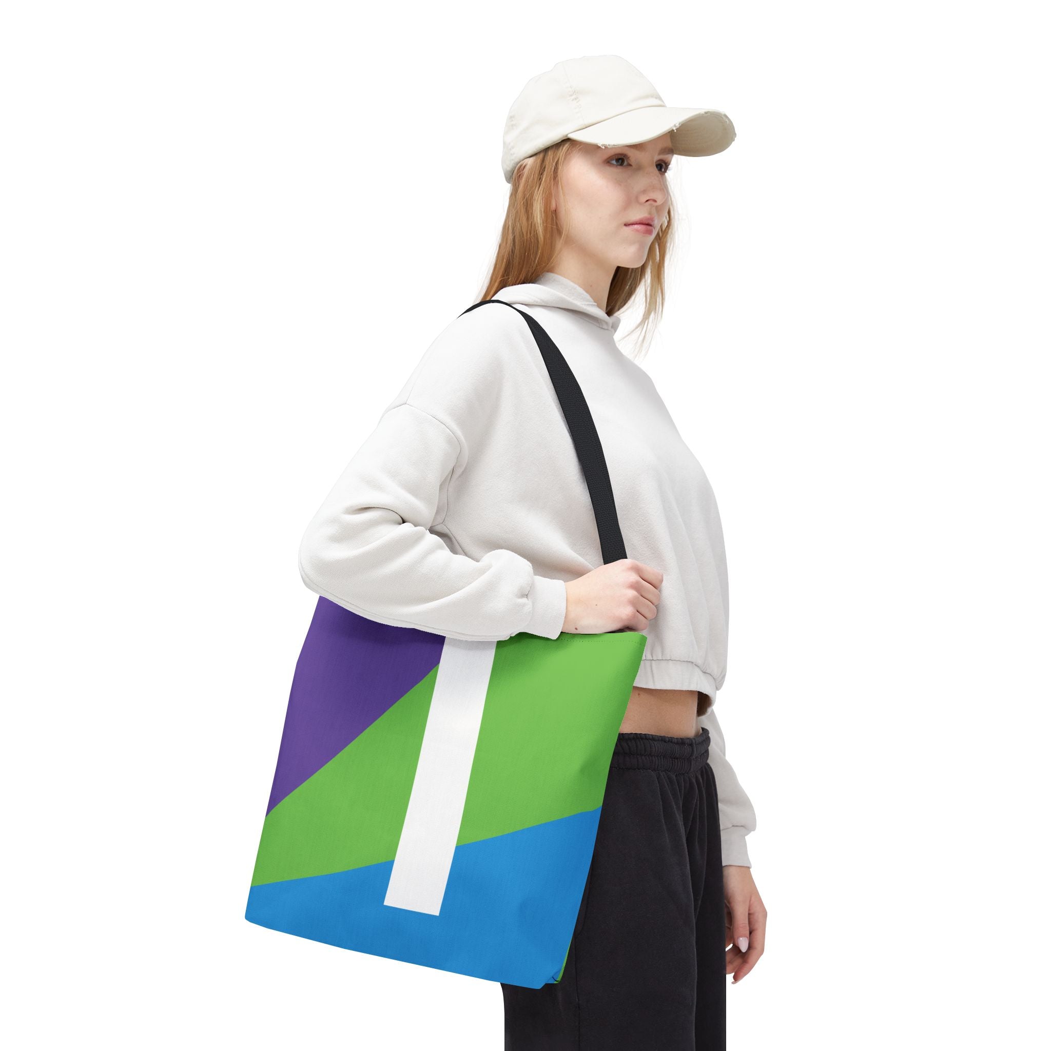 Monogram 'I' Colorblock Tote Bag — Personalized Initial I Shoulder Tote