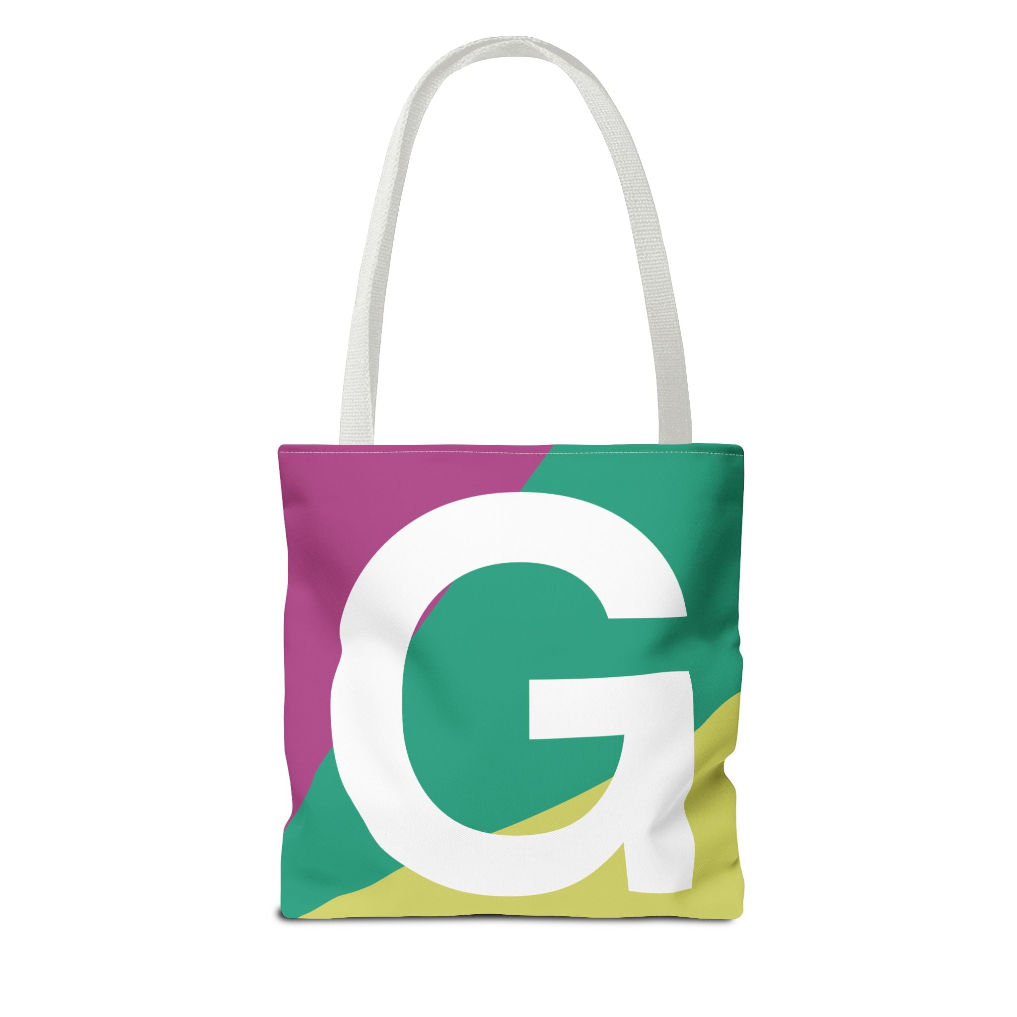 Monogram 'G' Colorblock Tote Bag — Personalized Initial G Shoulder Tote