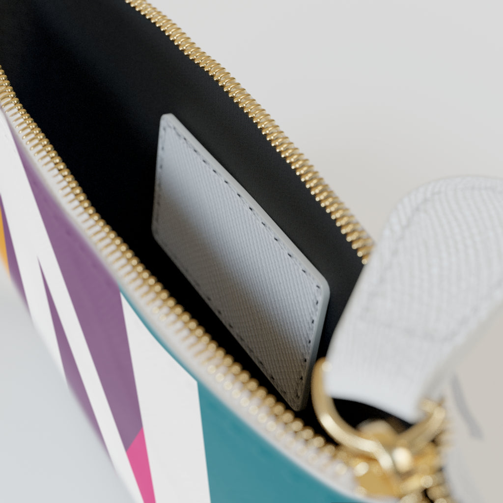 Initial N Mini Clutch — Colorblock Monogram Wristlet Wallet