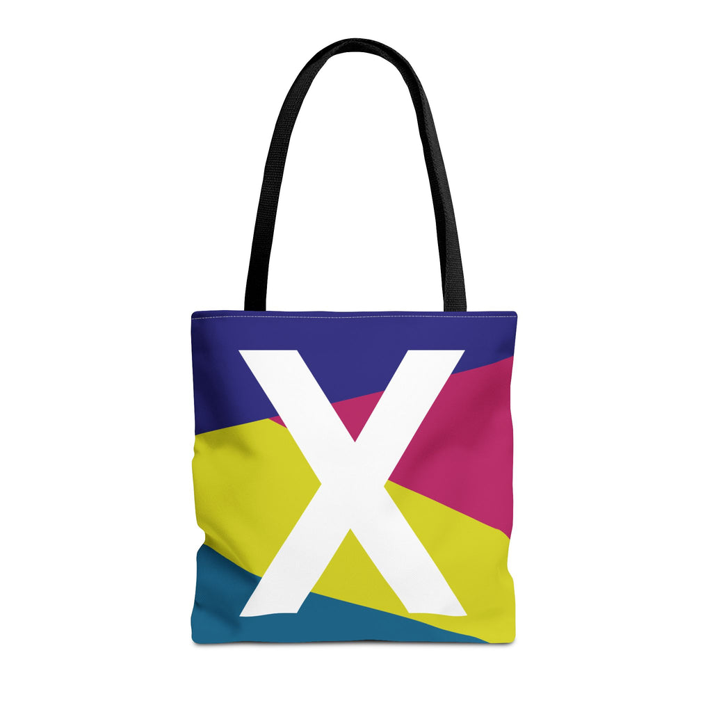 Monogram 'X' Colorblock Tote Bag — Personalized Initial X Shoulder Tote
