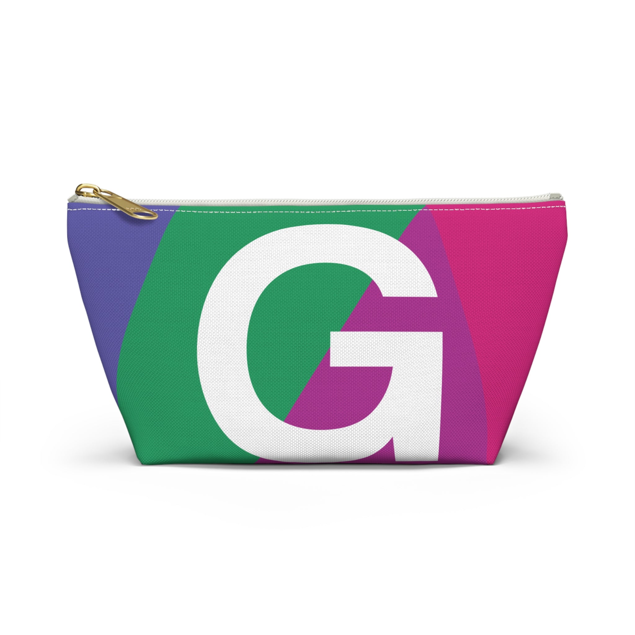 Initials Colorblock Accessory Pouch — Monogram G T-Bottom Cosmetic Bag