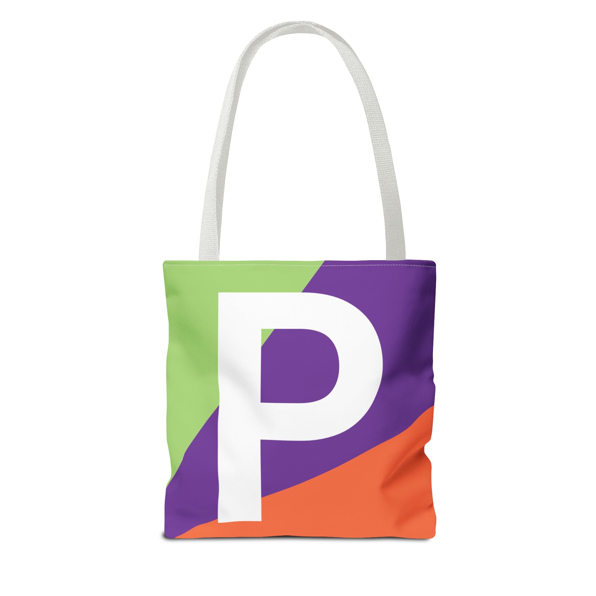 Monogram 'P' Colorblock Tote Bag — Personalized Initial P Shoulder Tote