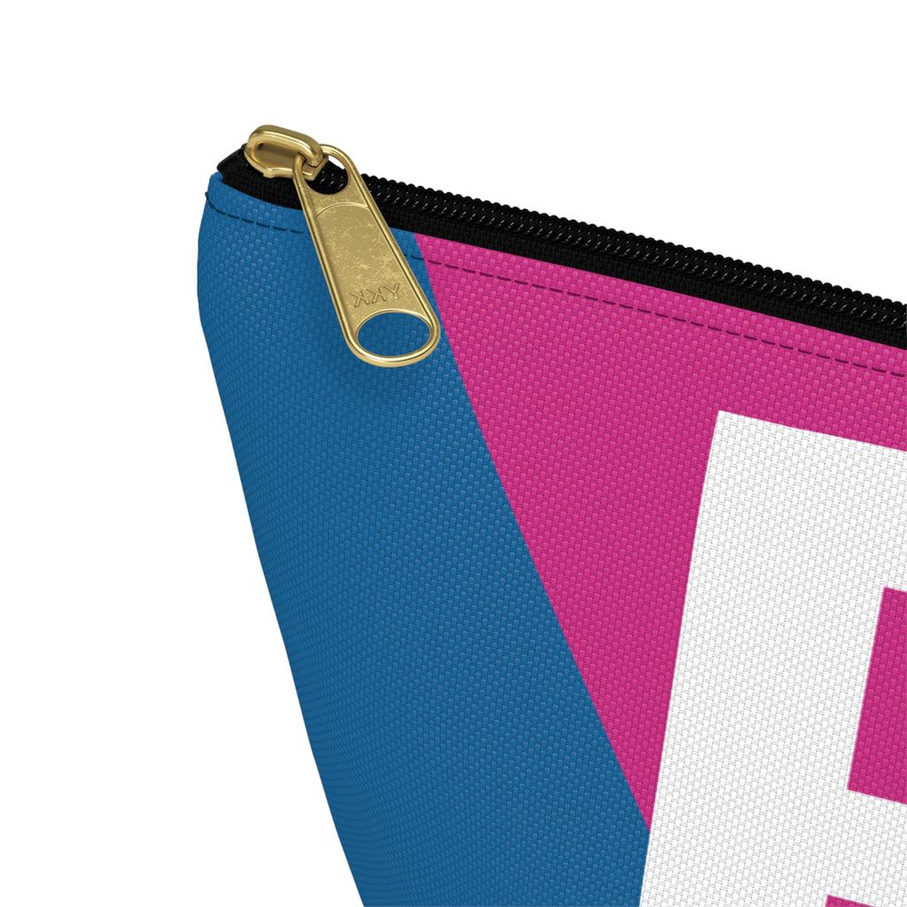 Initials Colorblock Accessory Pouch — Monogram B T-Bottom Cosmetic Bag