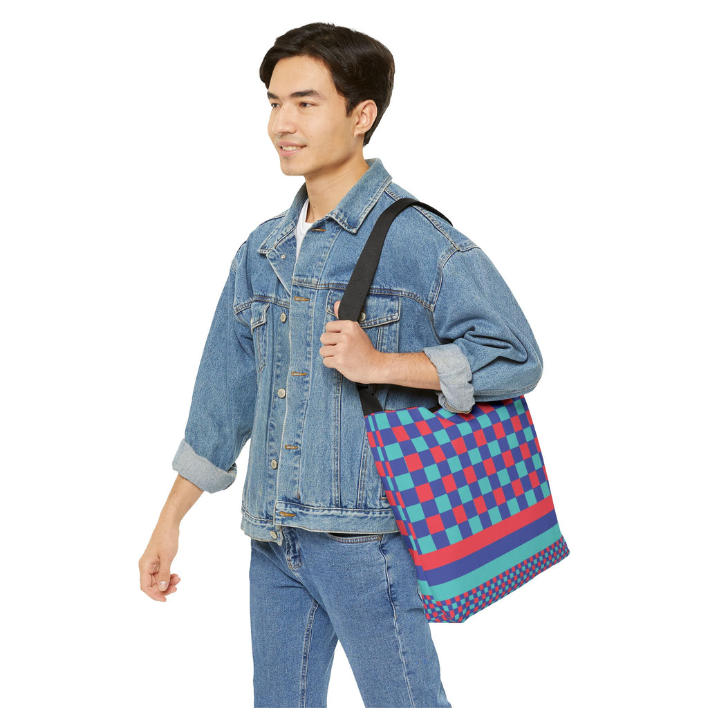 Colorblock Geometric Tote Bag