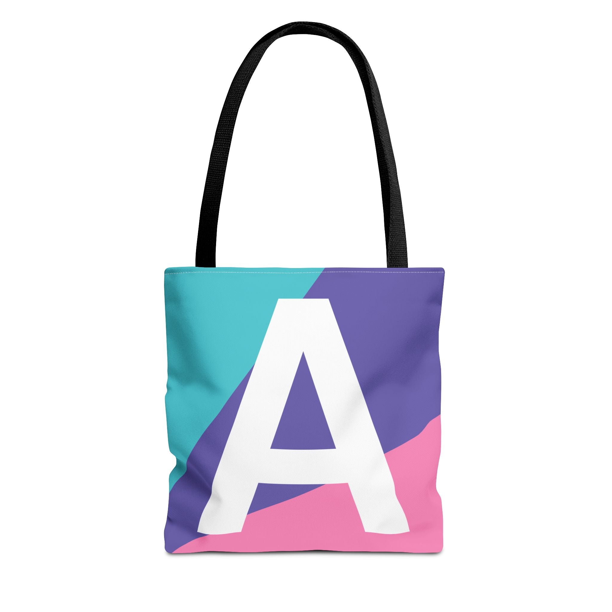 Monogram 'A' Colorblock Tote Bag — Personalized Initial A Shoulder Tote