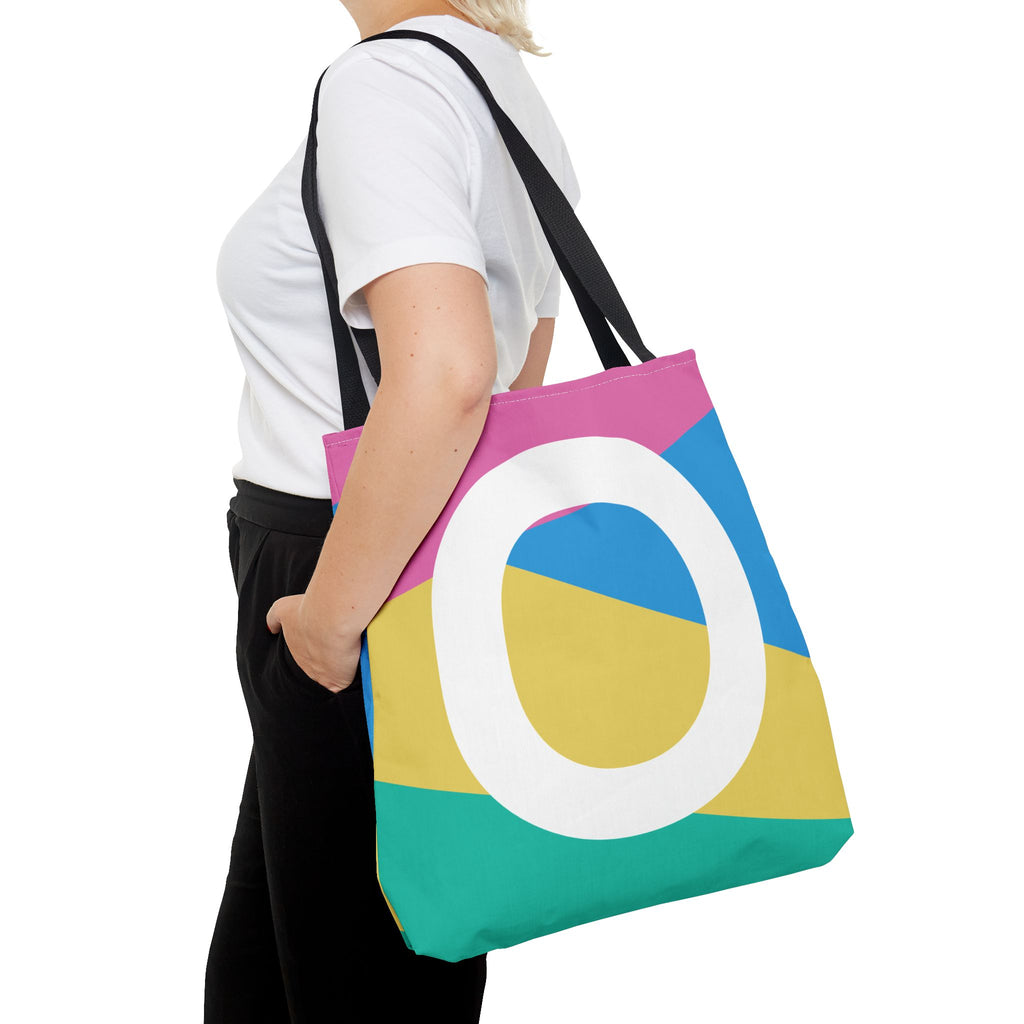 Monogram 'O' Colorblock Tote Bag — Personalized Initial O Shoulder Tote