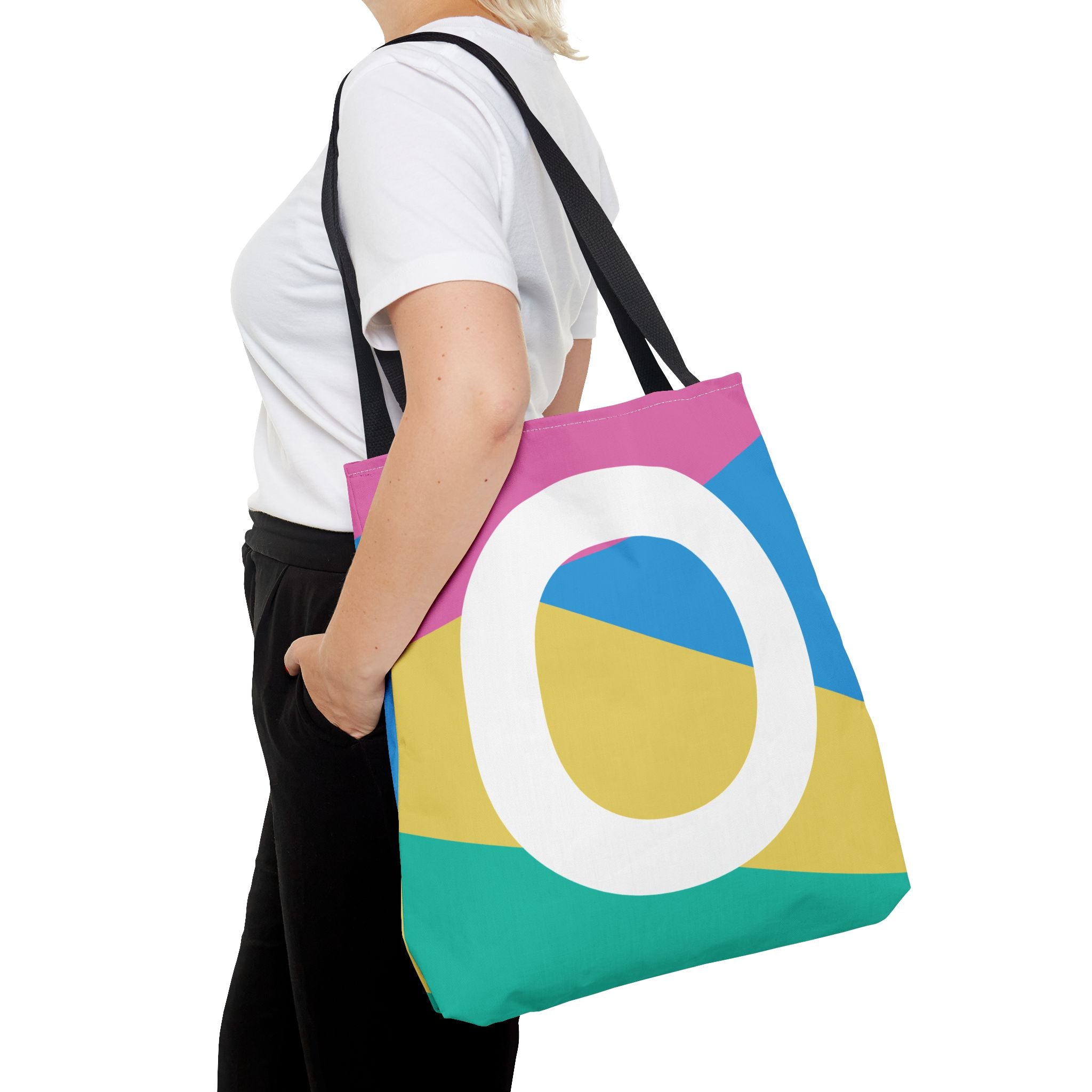 Monogram 'O' Colorblock Tote Bag — Personalized Initial O Shoulder Tote