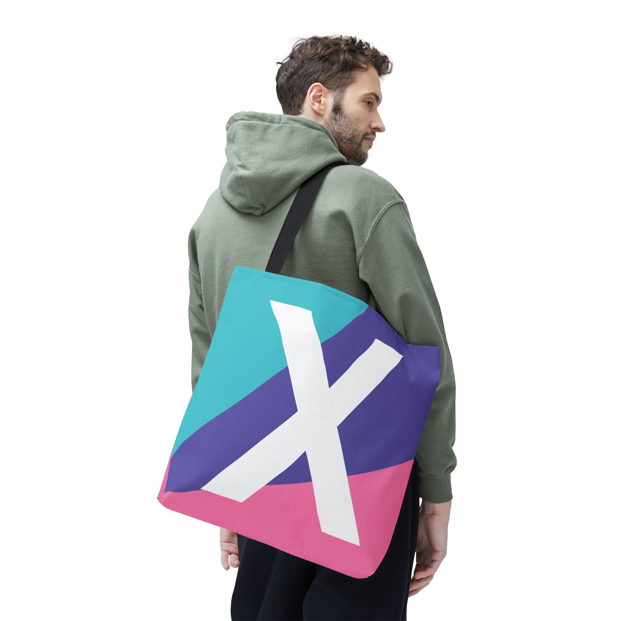 Monogram 'X' Colorblock Tote Bag — Personalized Initial X Shoulder Tote
