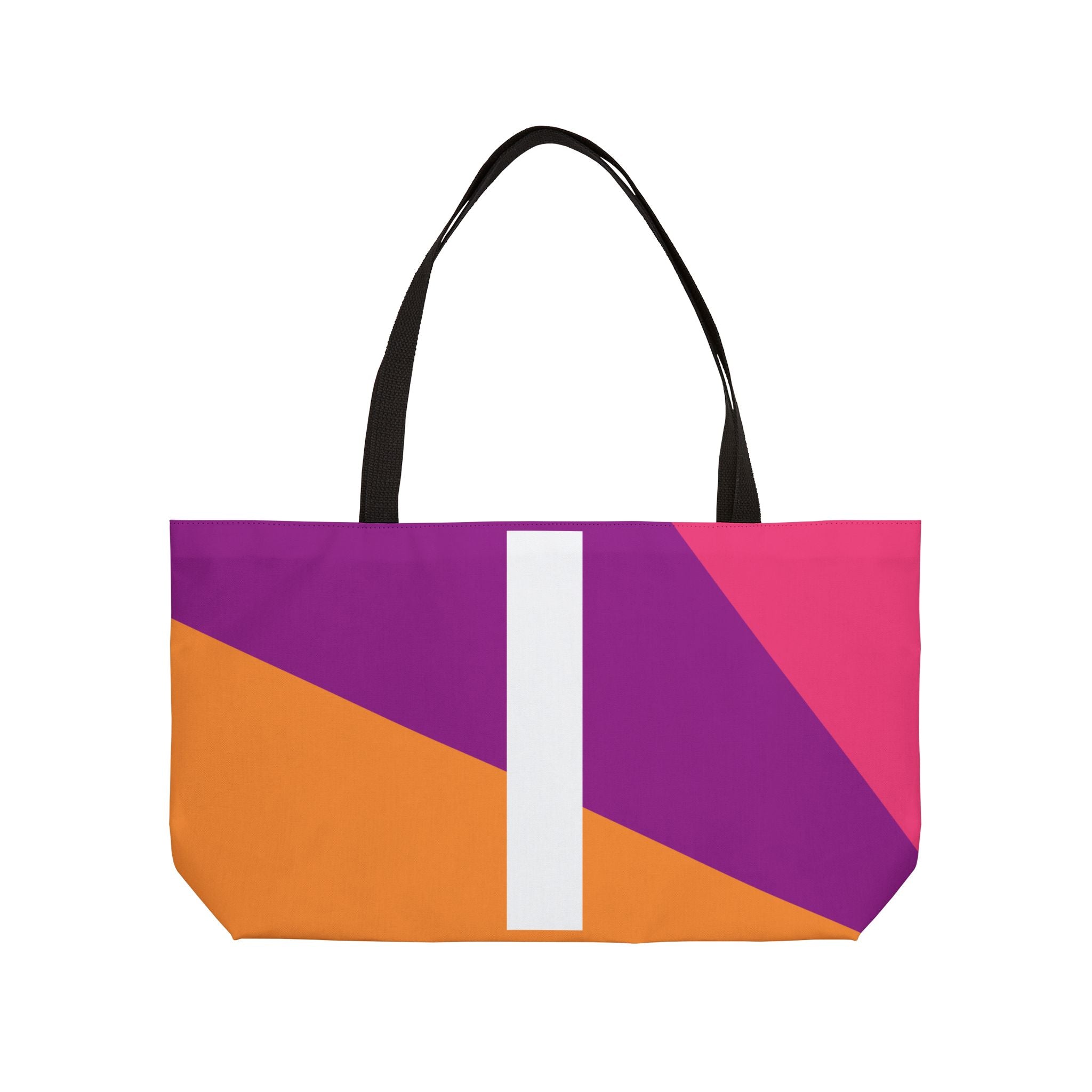 Personalized 'I' Colorblock Tote Bag — Monogram Weekender Tote