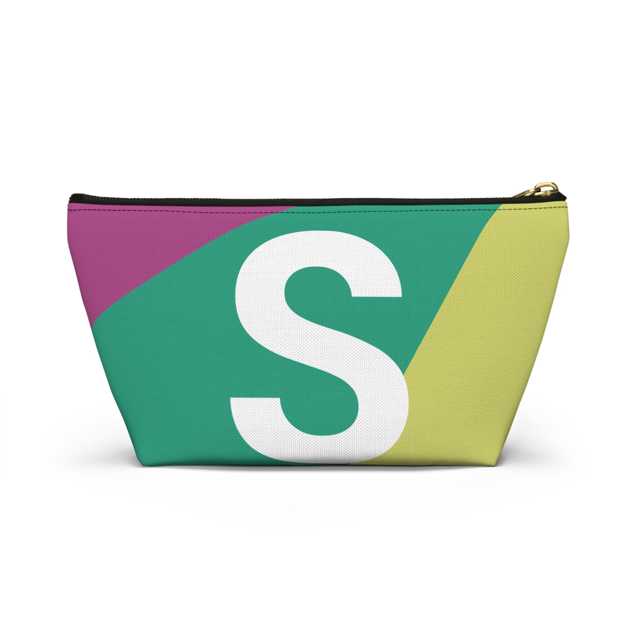 Initials Colorblock Accessory Pouch — Monogram S T-Bottom Cosmetic Bag