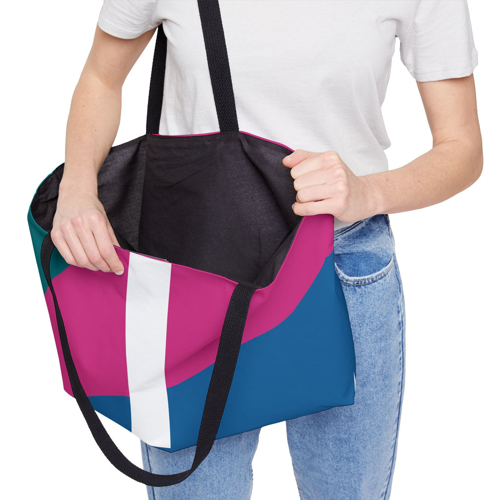 Personalized 'I' Colorblock Tote Bag — Monogram Weekender Tote