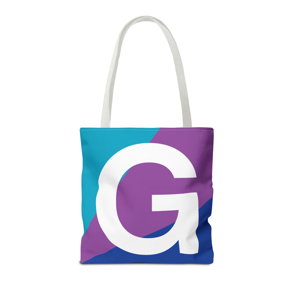 Monogram 'G' Colorblock Tote Bag — Personalized Initial G Shoulder Tote