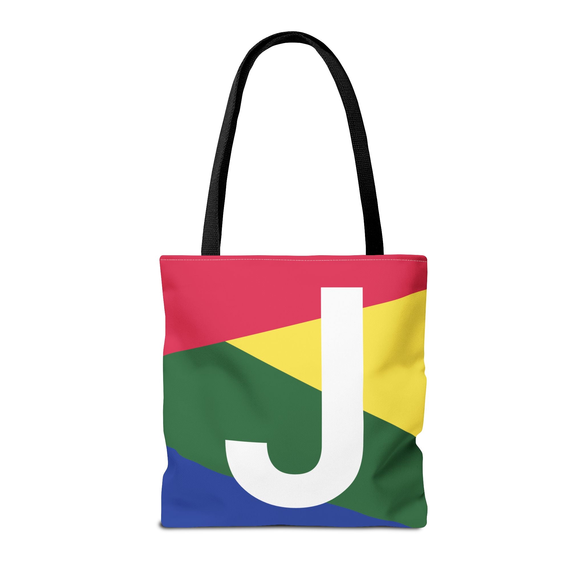 Monogram 'J' Colorblock Tote Bag — Personalized Initial J Shoulder Tote
