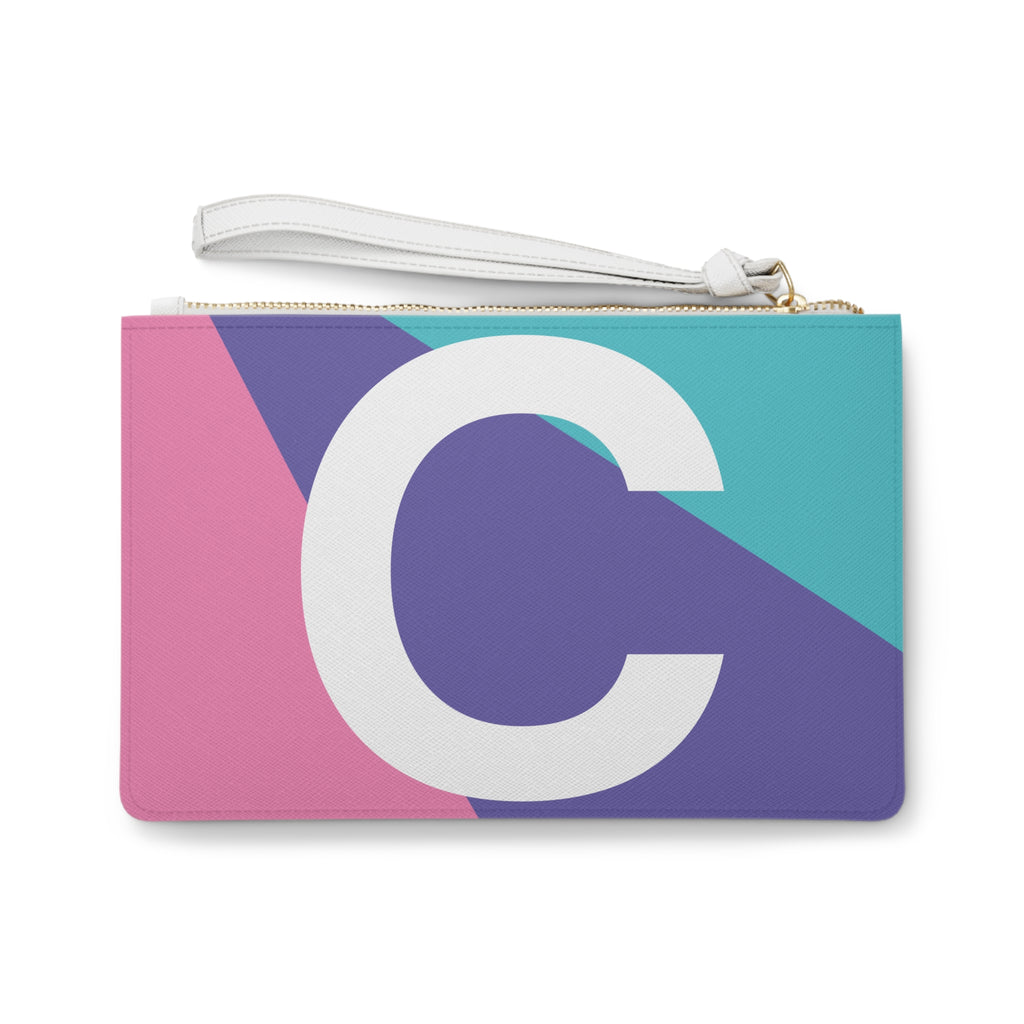 Monogram 'C' Colorblock Clutch Bag — Bold Geometric Wristlet for Everyday & Gifts