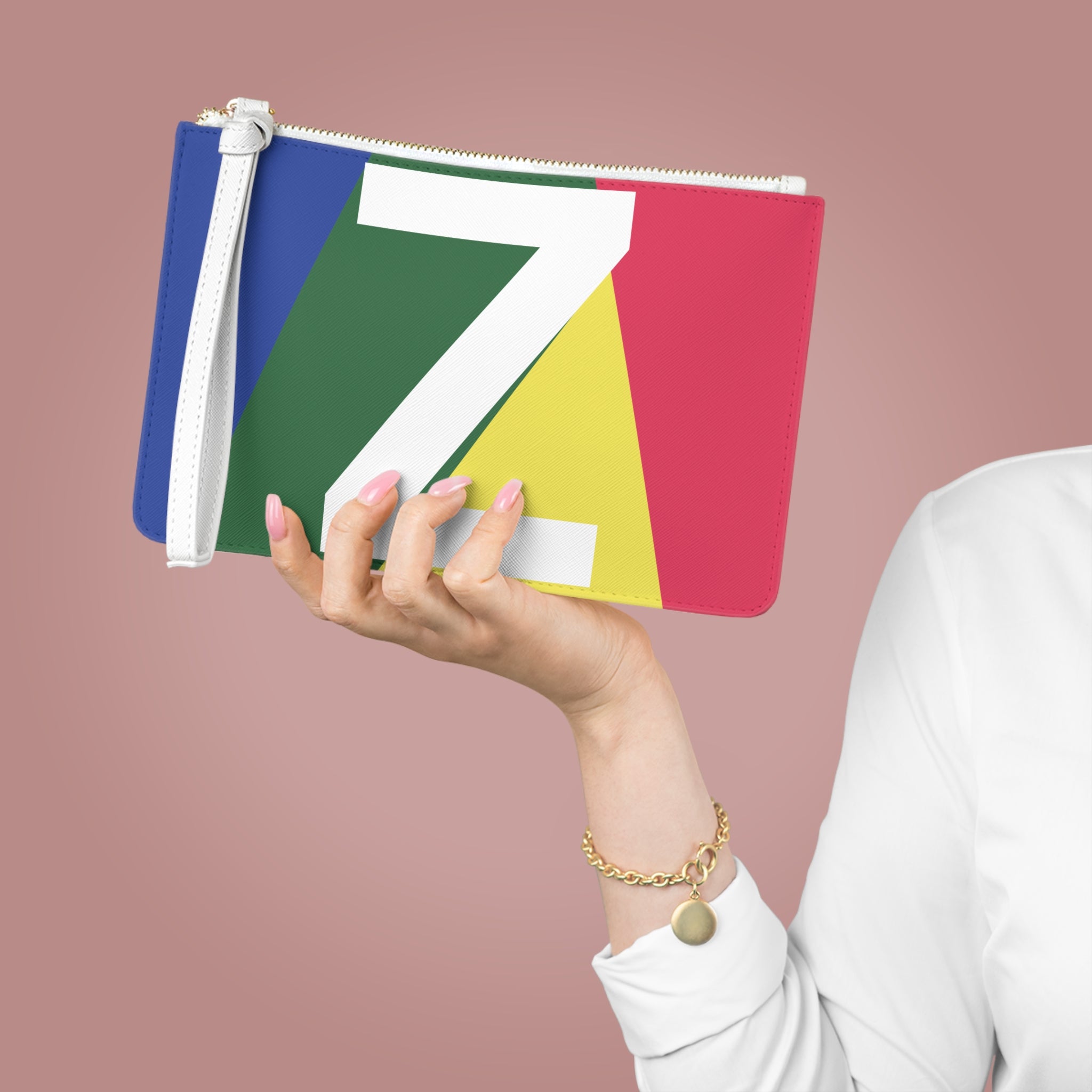 Monogram 'Z' Colorblock Clutch Bag — Bold Geometric Wristlet for Everyday & Gifts
