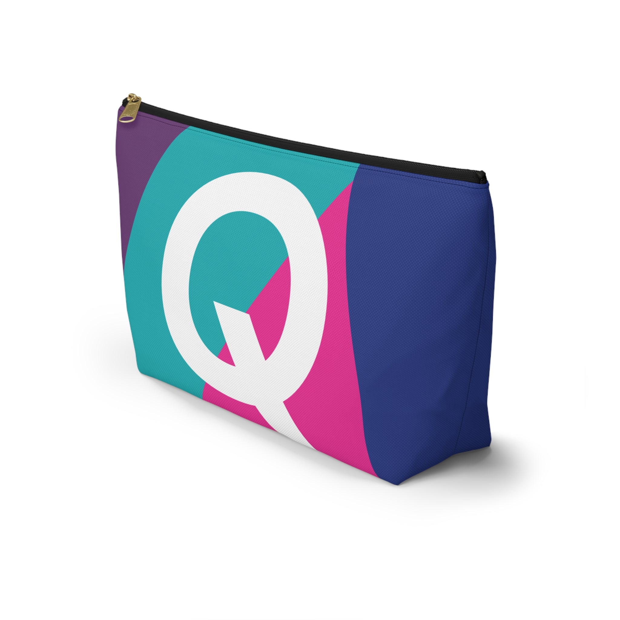 Colorblock Accessory Pouch — Monogram Q T-Bottom Cosmetic Bag