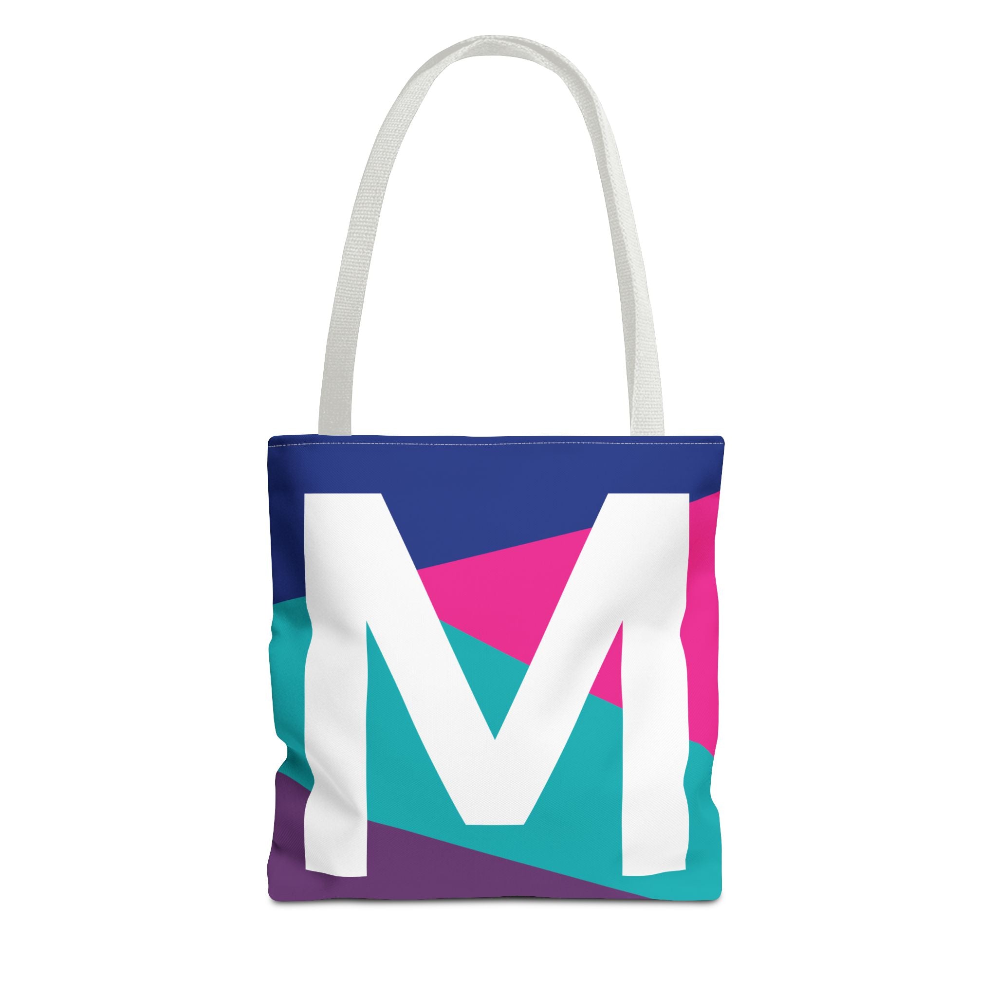 Monogram 'M' Colorblock Tote Bag — Personalized Initial L Shoulder Tote