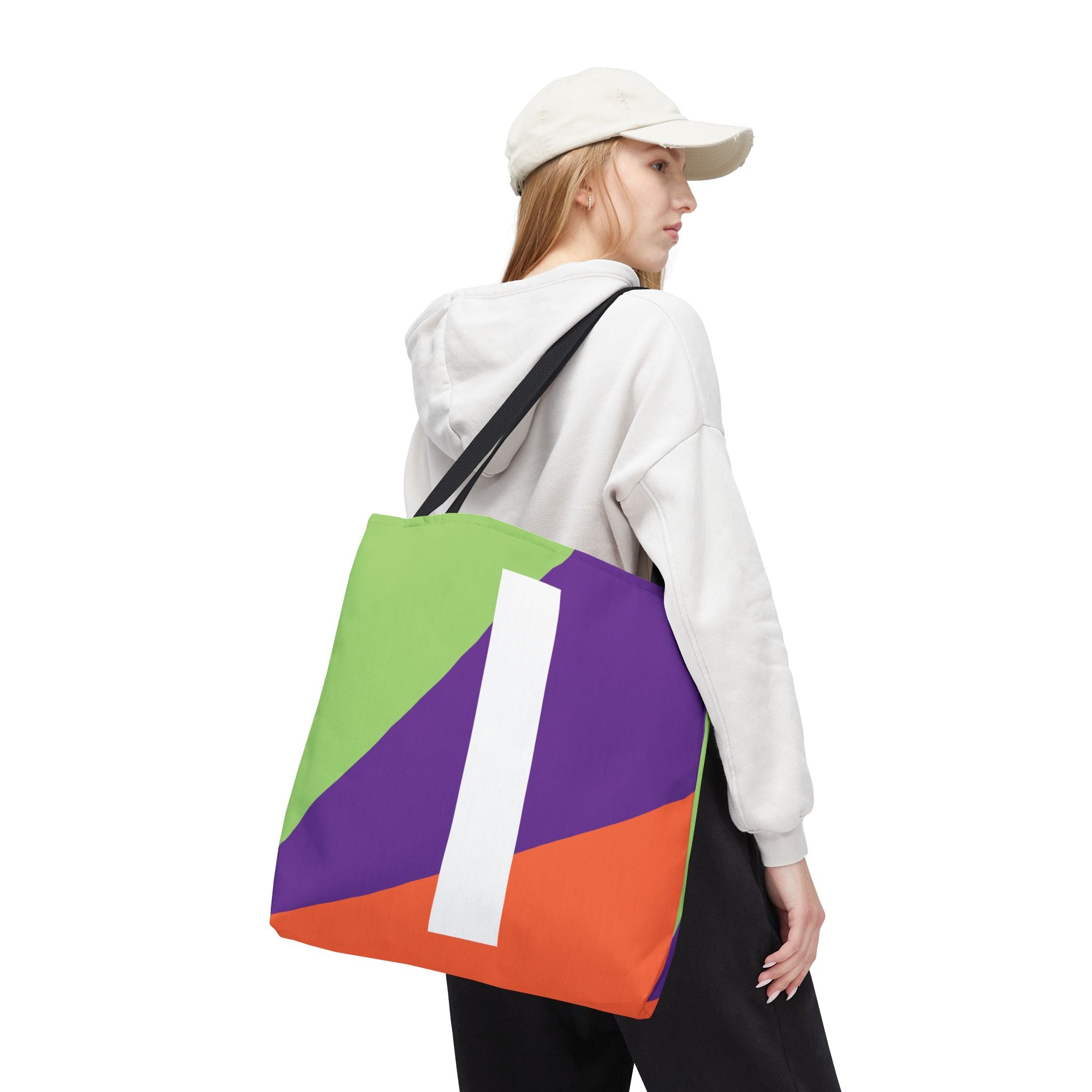 Monogram 'I' Colorblock Tote Bag — Personalized Initial I Shoulder Tote