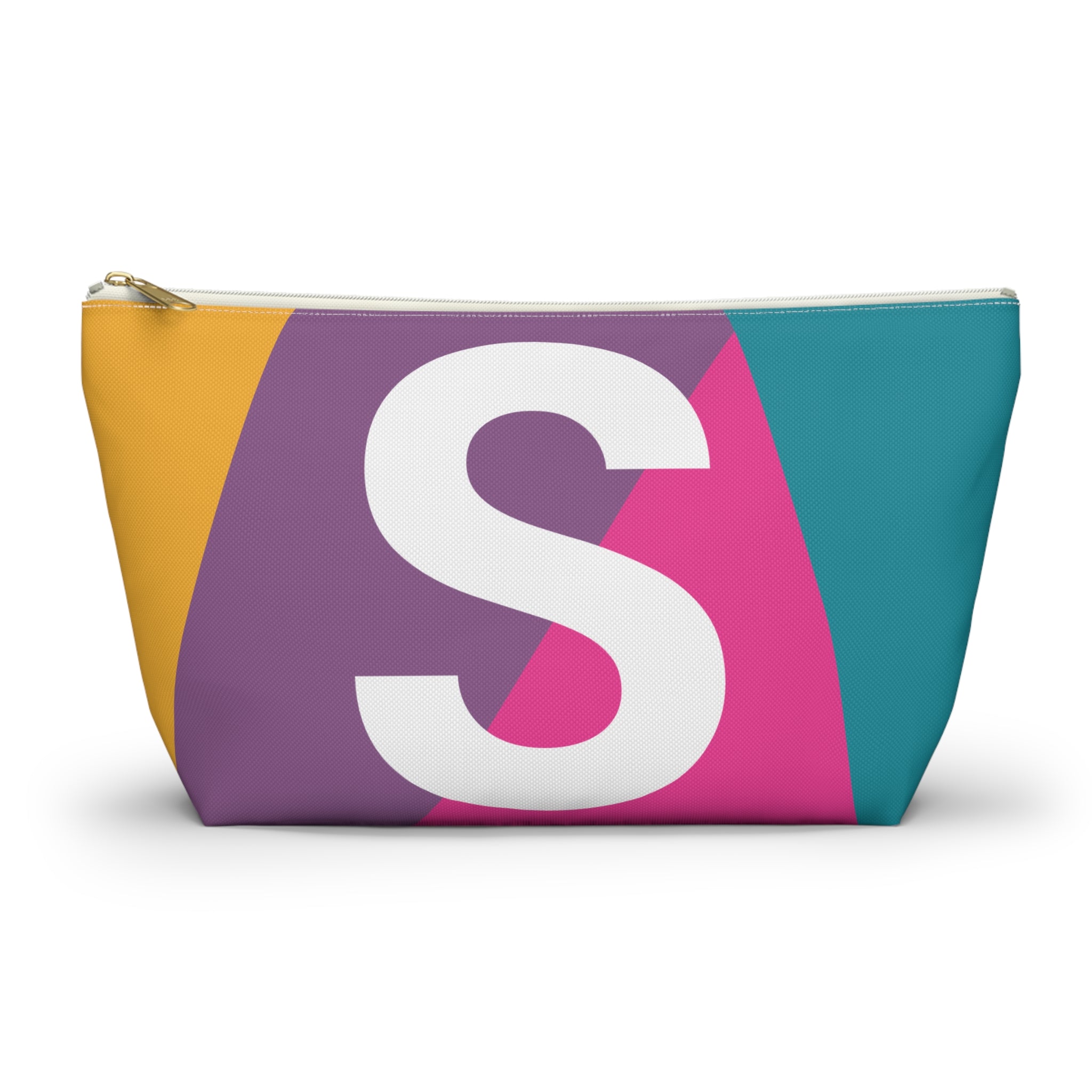 Initials Colorblock Accessory Pouch — Monogram S T-Bottom Cosmetic Bag