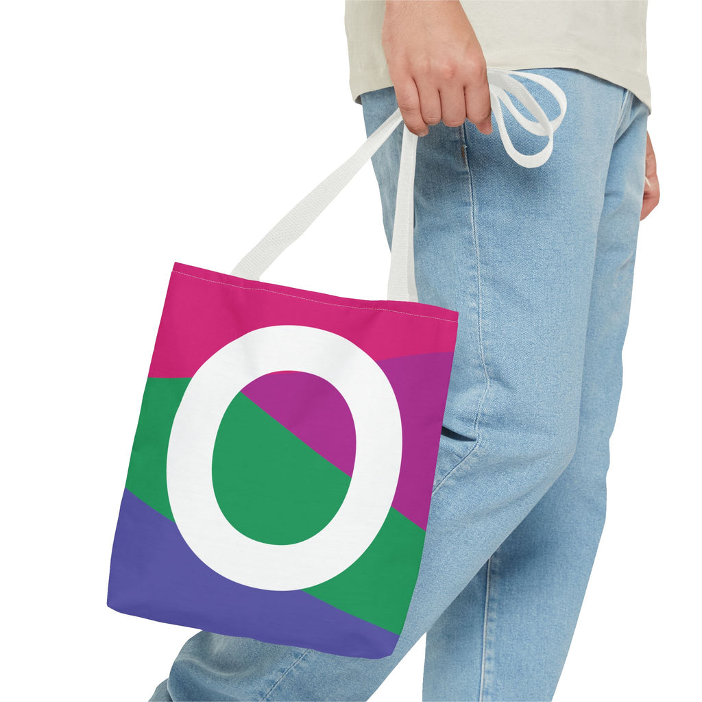 Monogram 'O' Colorblock Tote Bag — Personalized Initial O Shoulder Tote