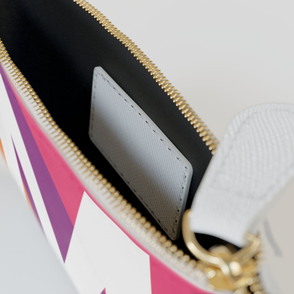 Initial M Mini Clutch — Colorblock Monogram Wristlet Wallet