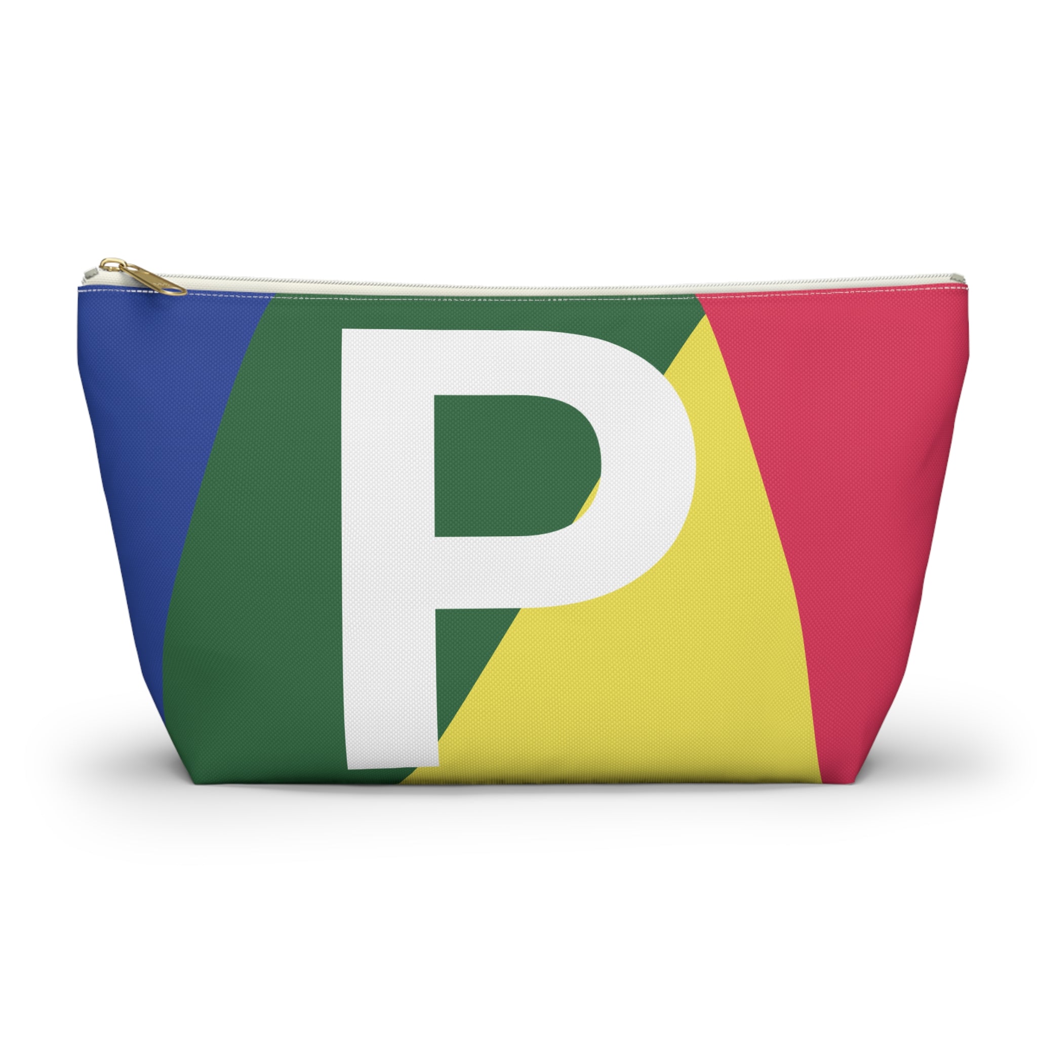 Initials Colorblock Accessory Pouch — Monogram P T-Bottom Cosmetic Bag
