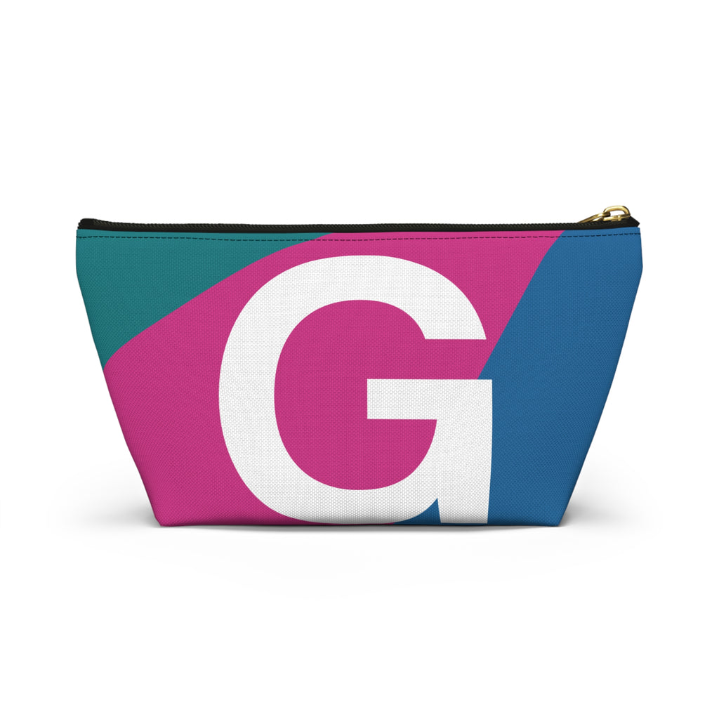 Initials Colorblock Accessory Pouch — Monogram G T-Bottom Cosmetic Bag