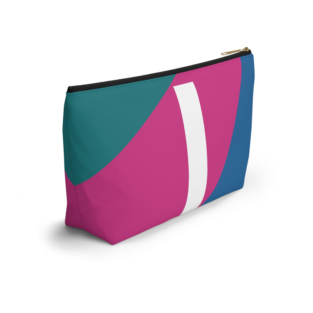 Initials Colorblock Accessory Pouch — Monogram I T-Bottom Cosmetic Bag