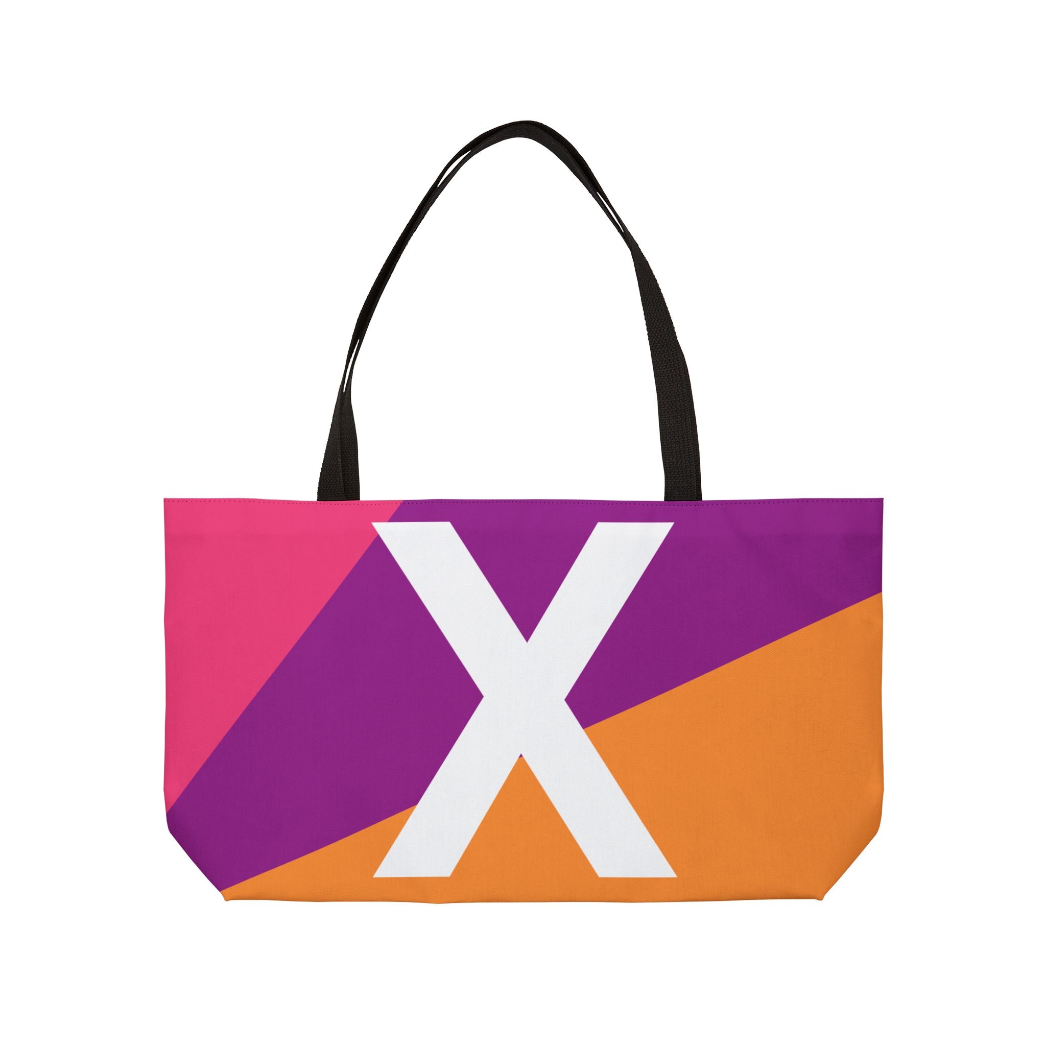 Personalized 'X' Colorblock Tote Bag — Monogram Weekender Tote